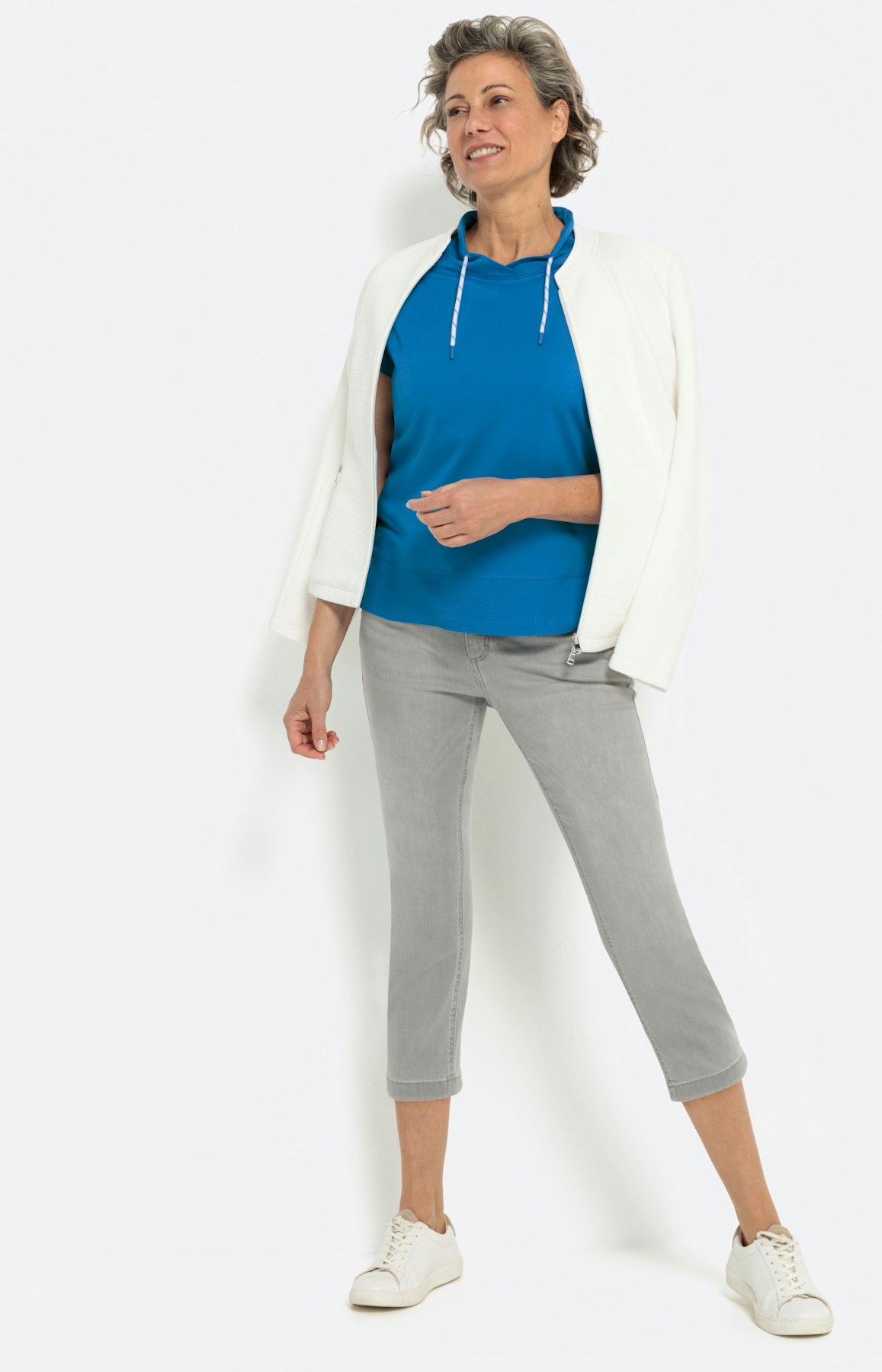 T-Shirt mit Kordelzug, aquamarine