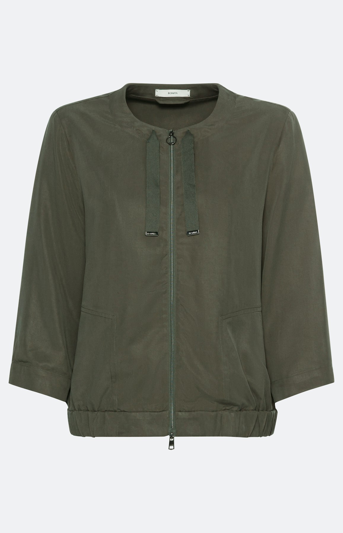 Soepele jas met 3/4-mouwen en rits