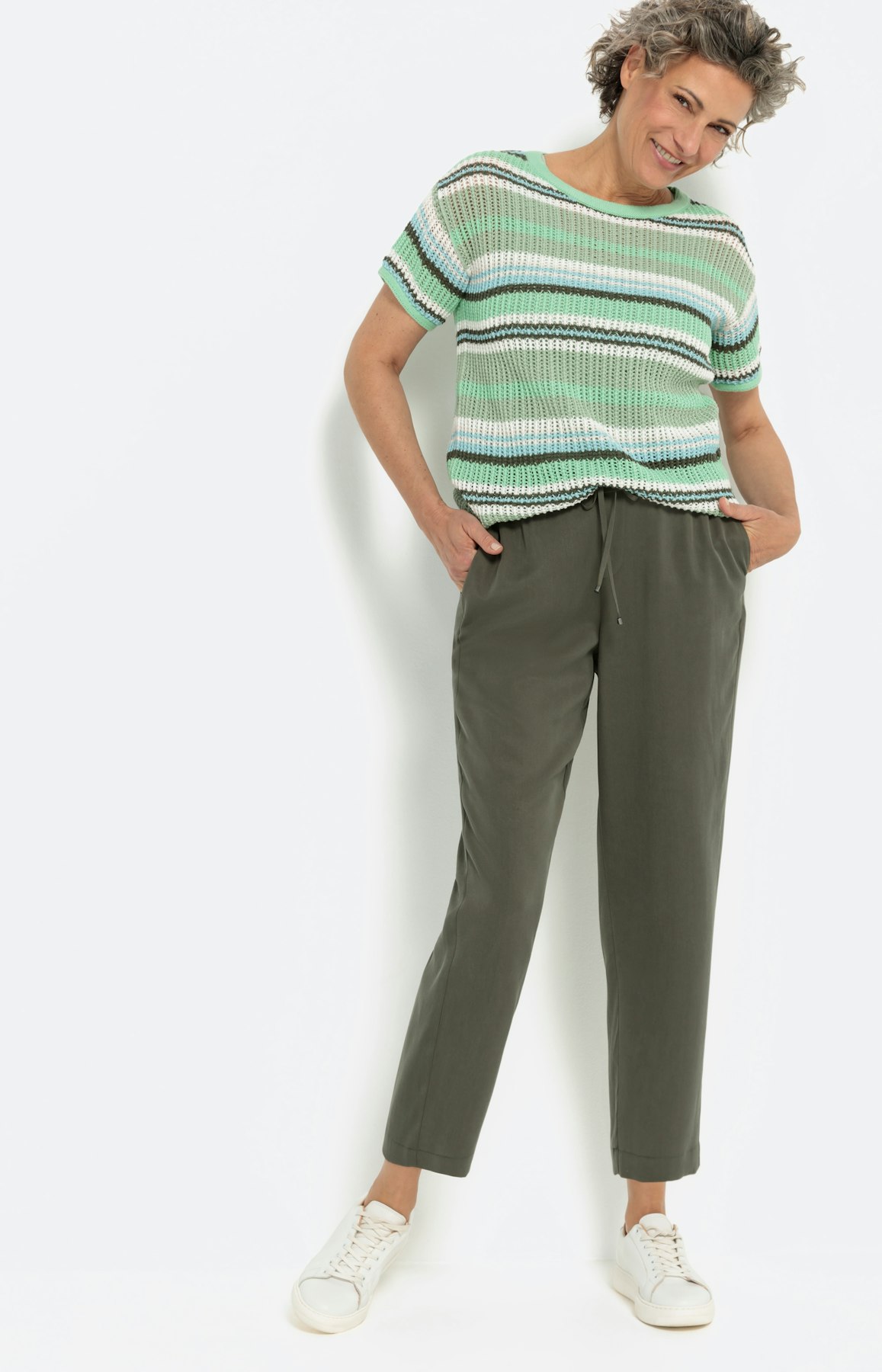 Lyocell culotte, khaki