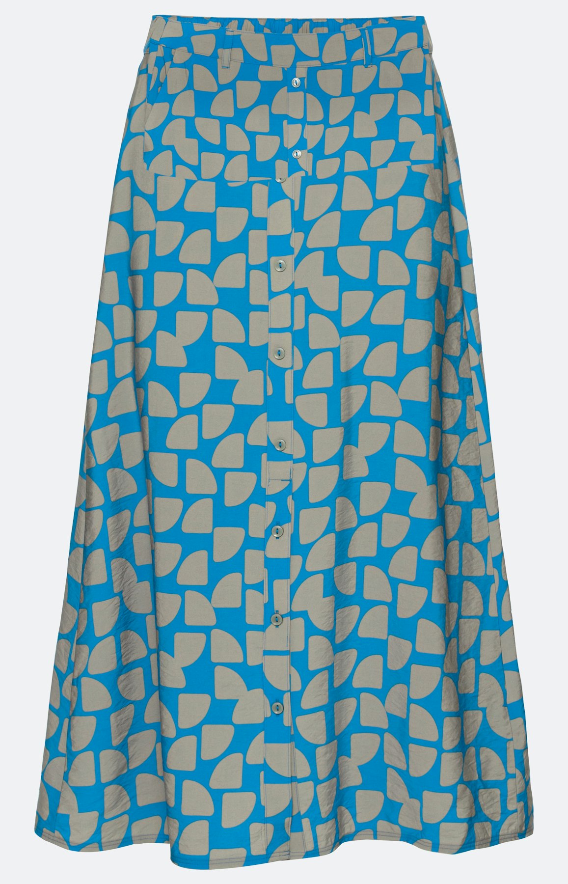 Rock mit Print, Set, türkis khaki