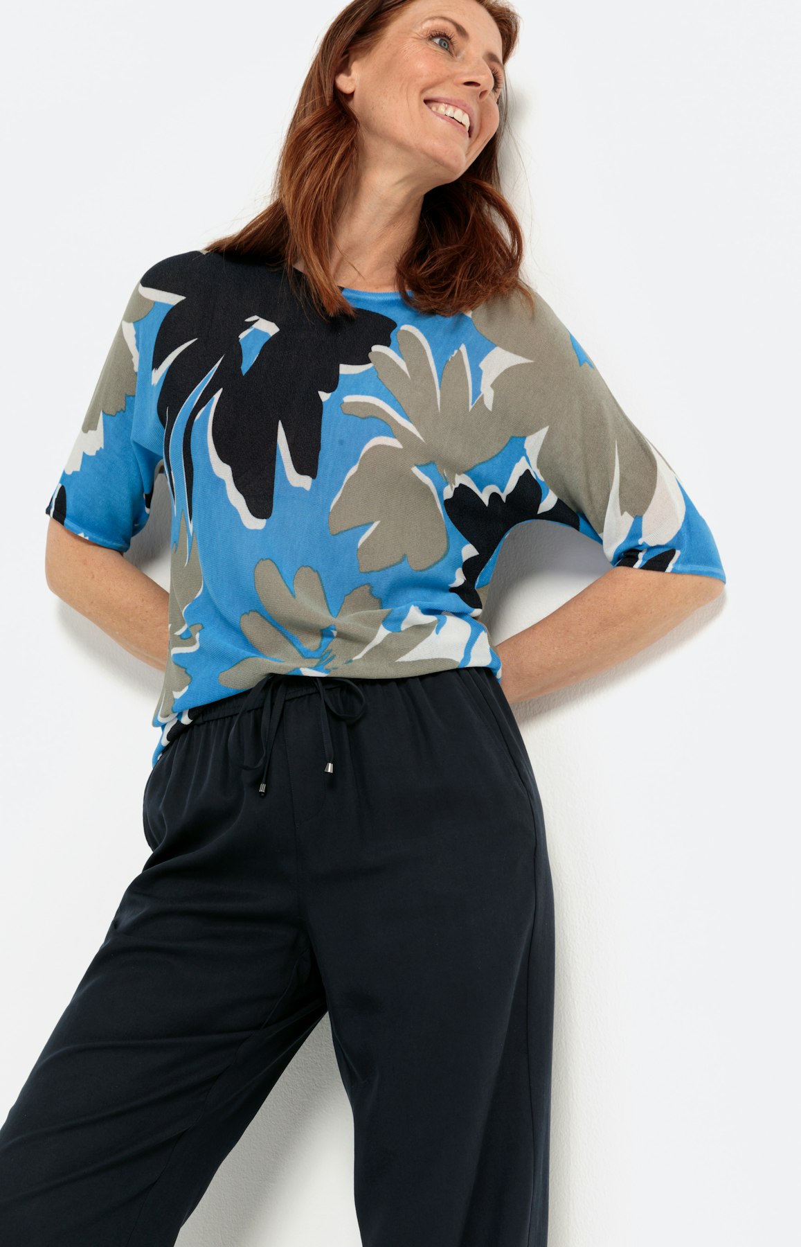 Lyocell marlene-broek, navy