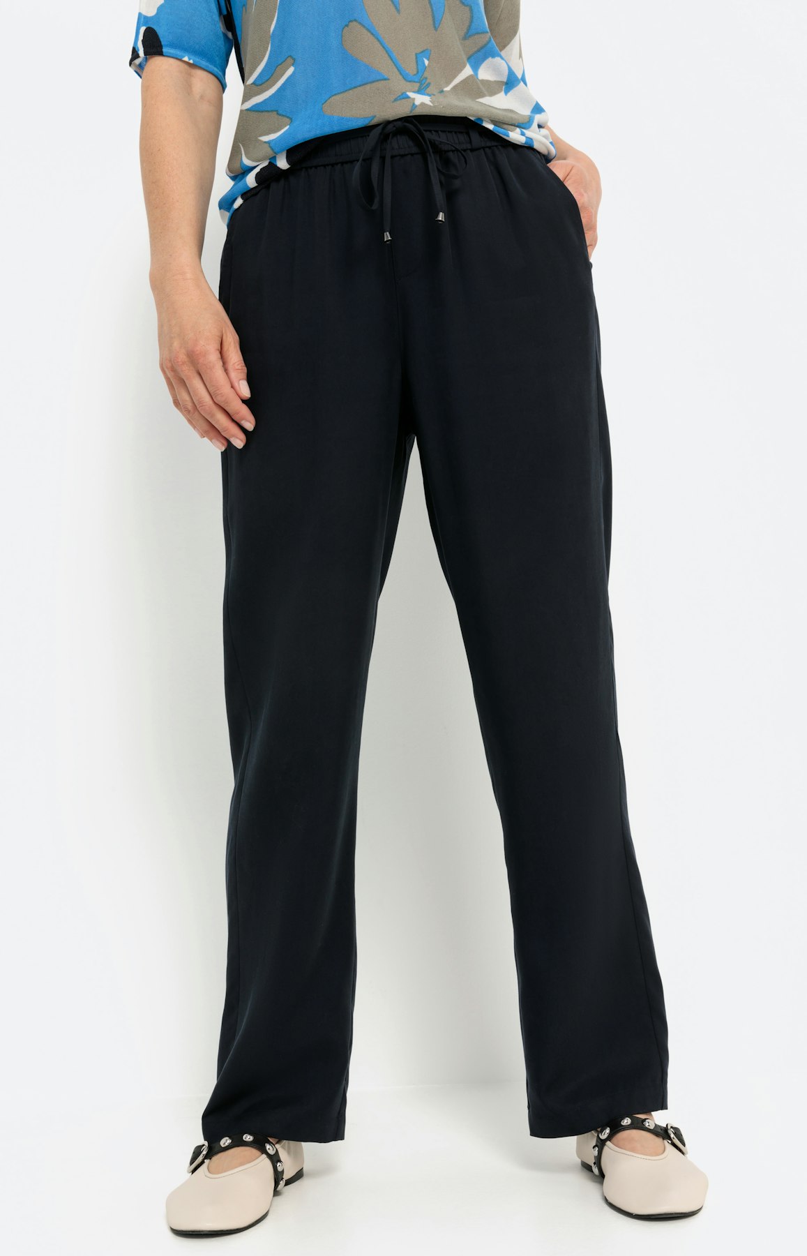 Lyocell marlene-broek, navy
