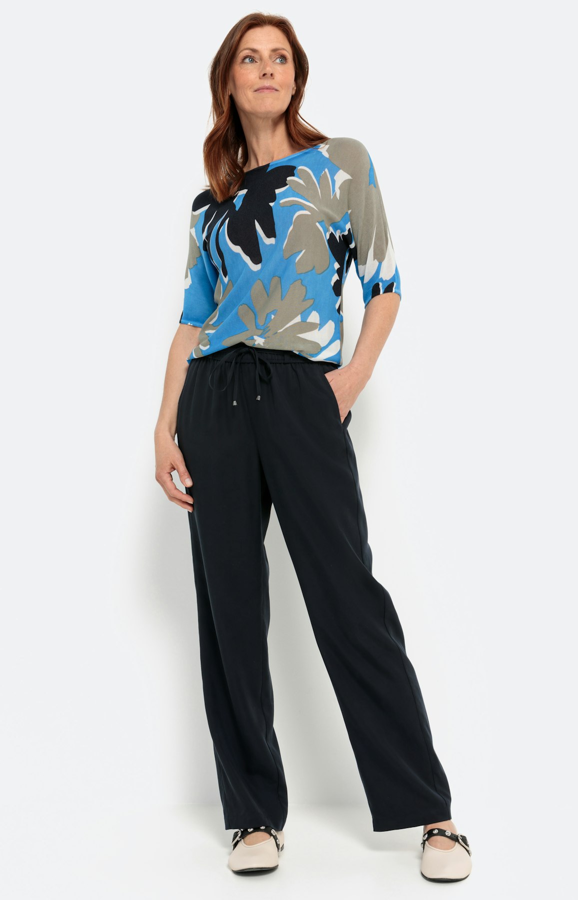 Lyocell marlene-broek, navy