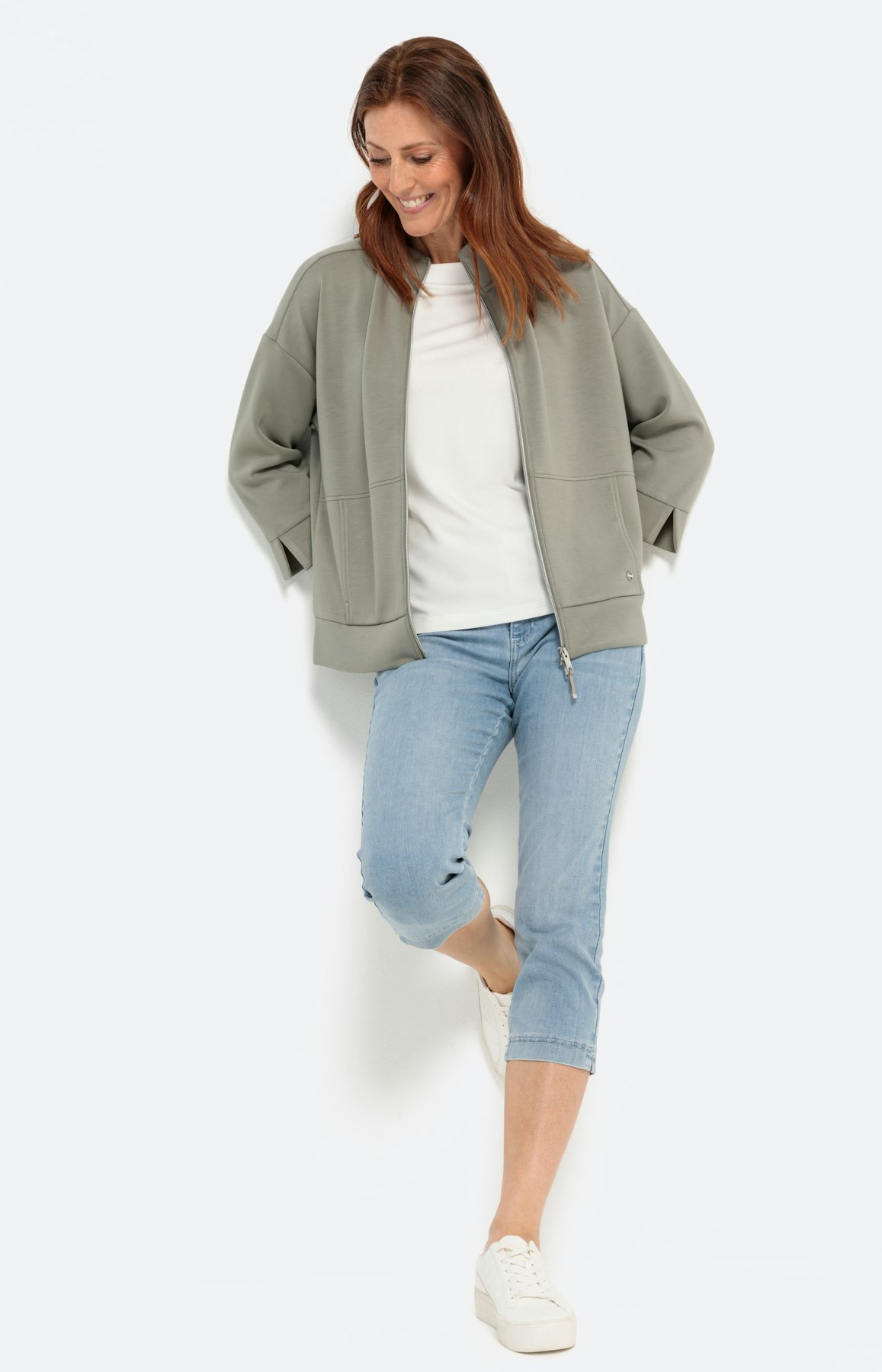 Modern sweatvest met 3/4-mouwen