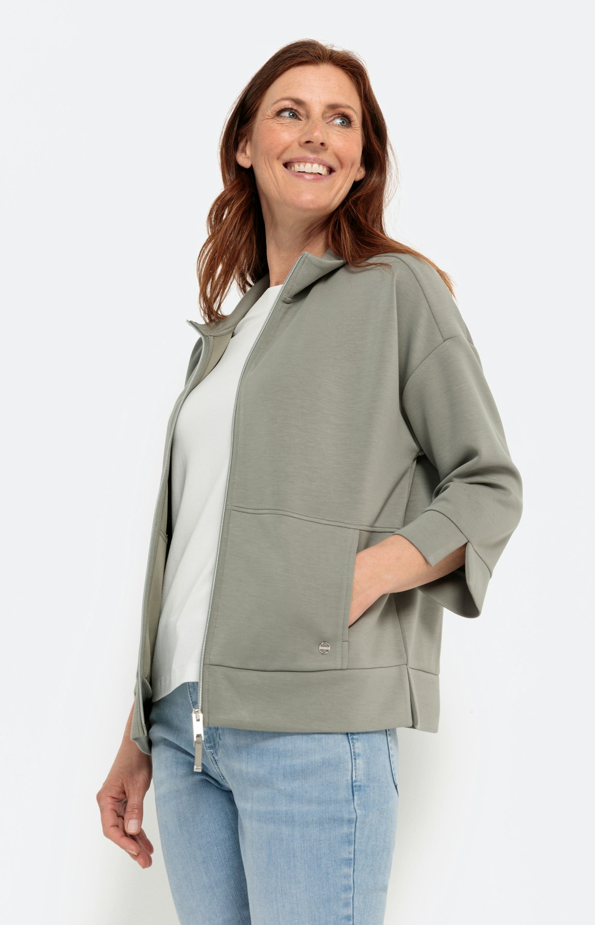 Modern sweatvest met 3/4-mouwen