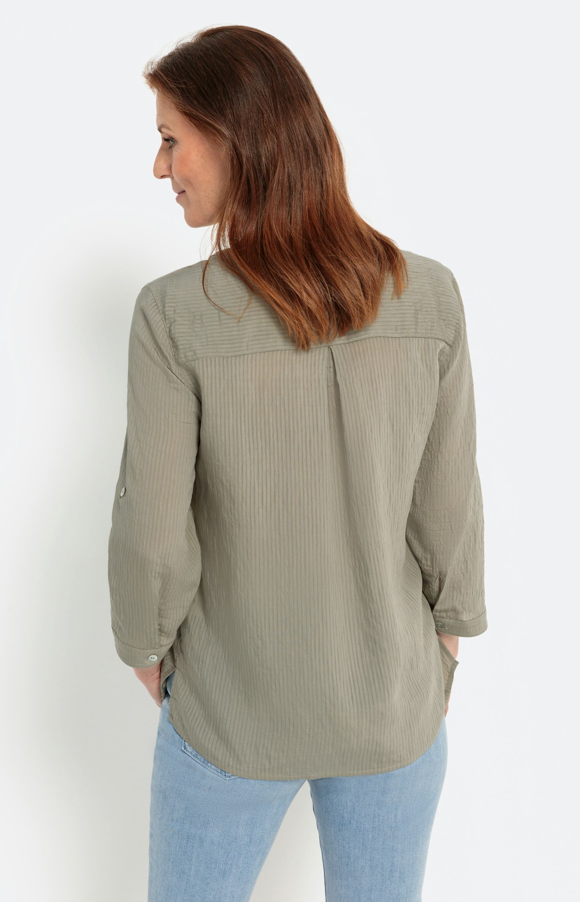 Bluse mit 3/4-Arm und Streifenstruktur