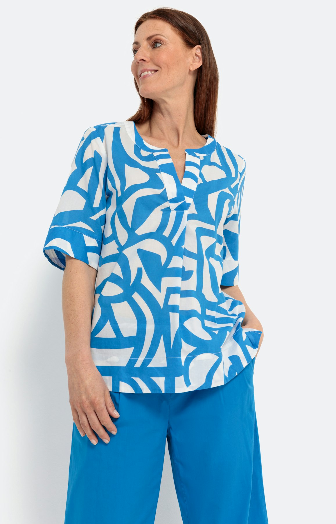 Tunika mit Print, türkis