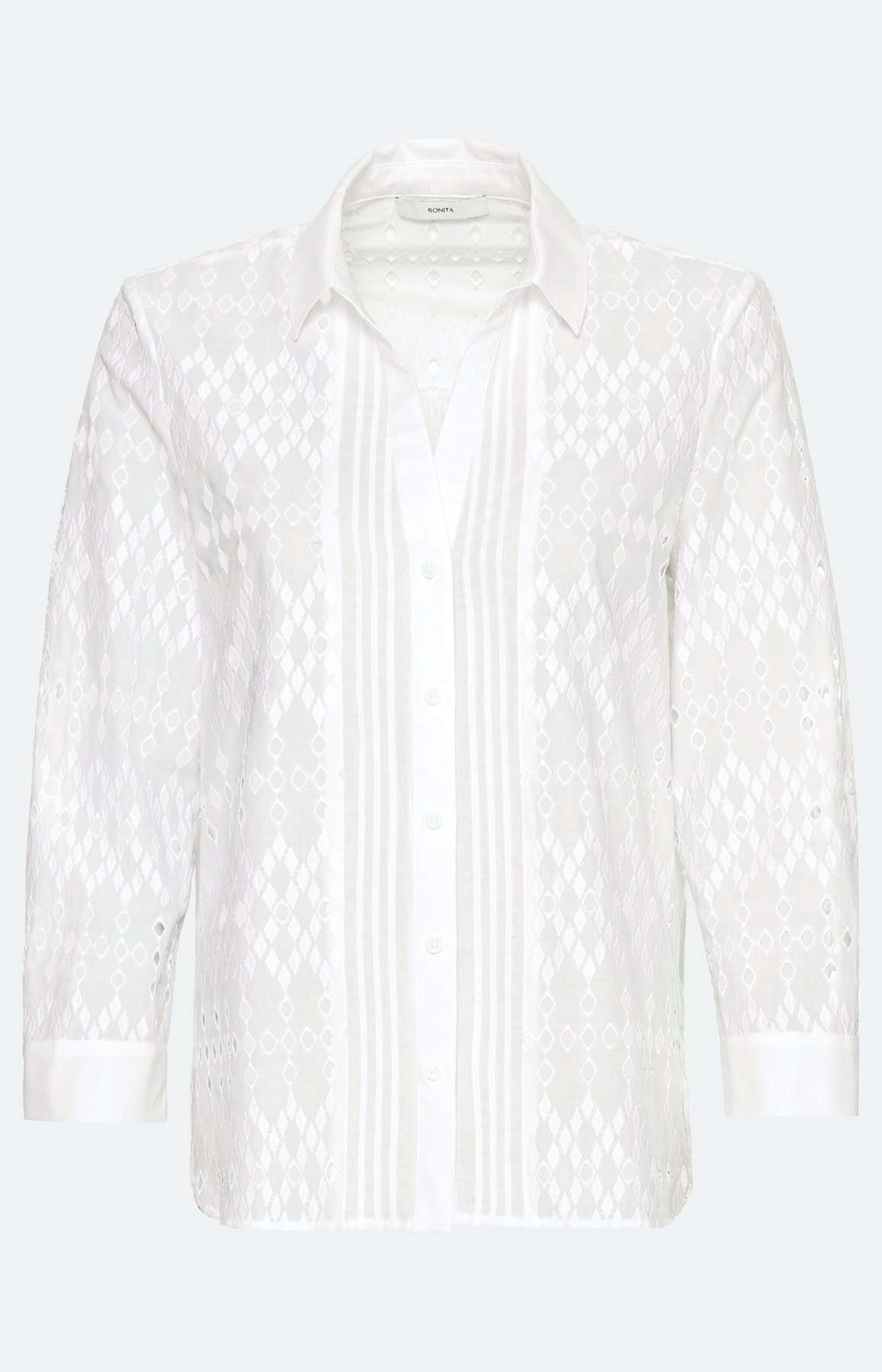 Bluse mit Stickerei und 3/4-Arm