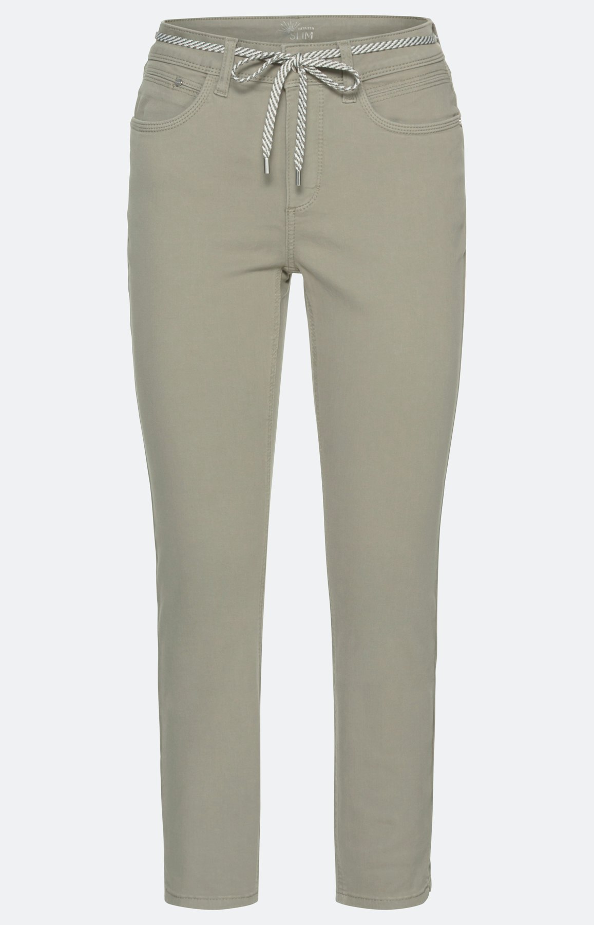 Smalle 7/8 stretch jeans, khaki