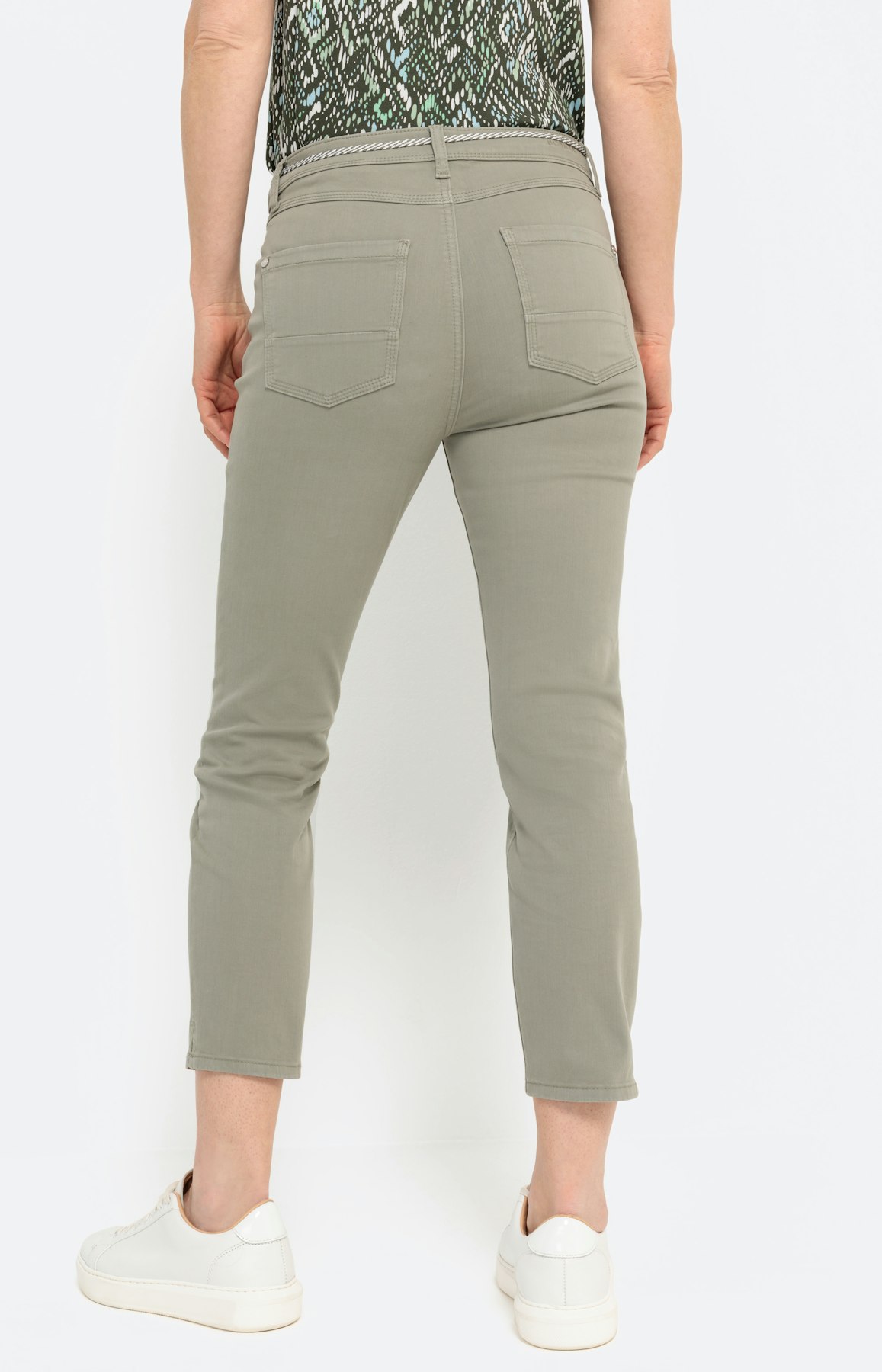 Smalle 7/8 stretch jeans, khaki