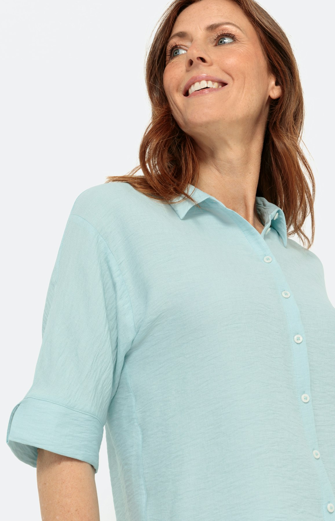 Hemdbluse mit 1/2 Arm, bleu