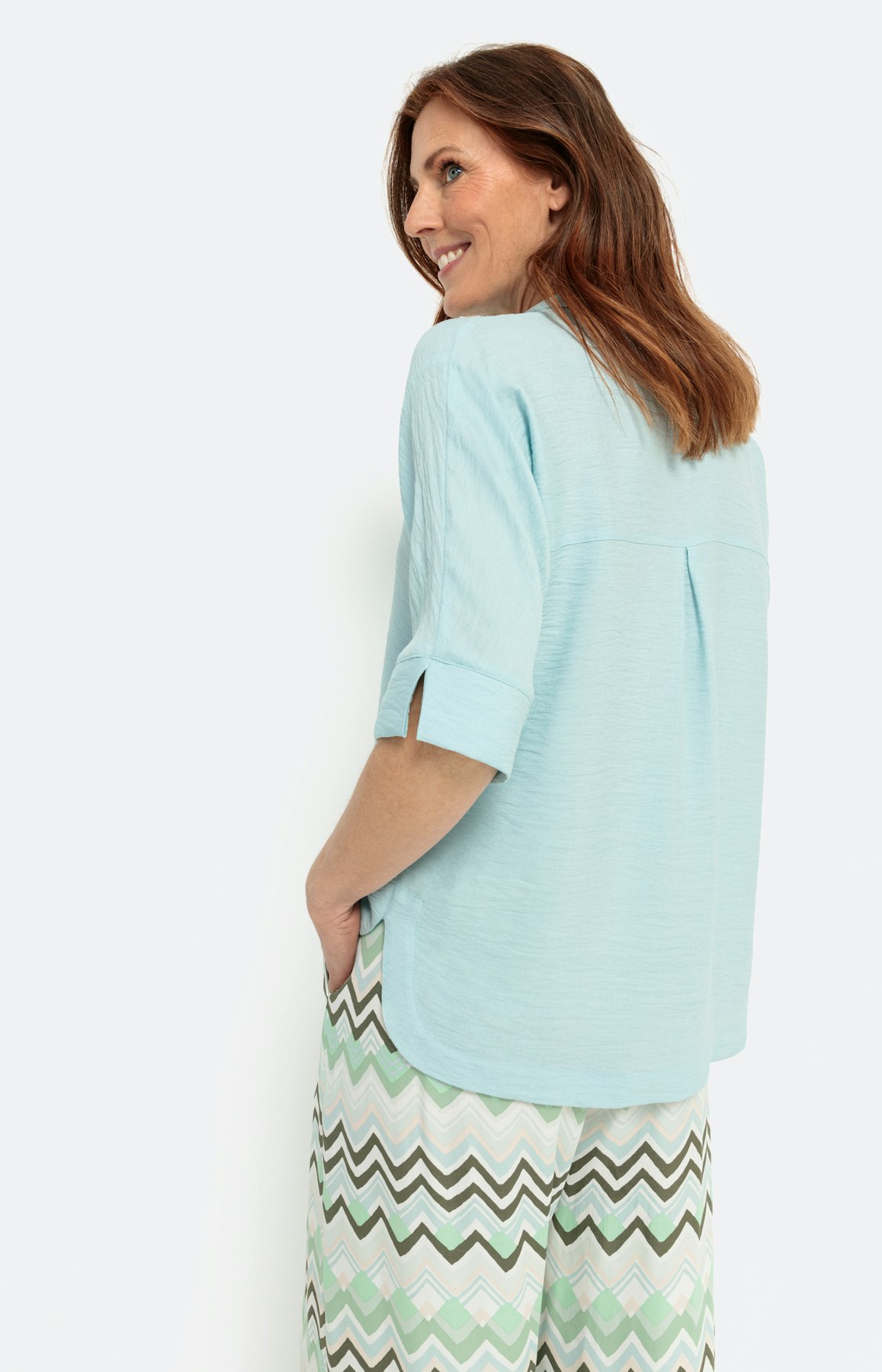 Hemdbluse mit 1/2 Arm, bleu