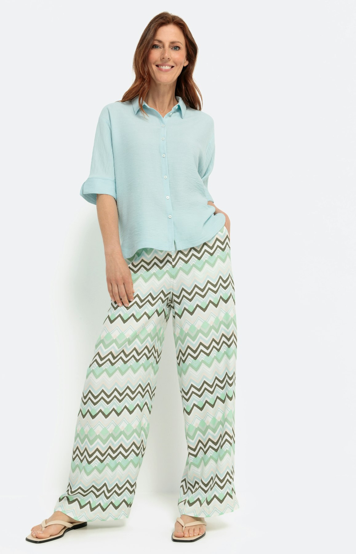 Hemdbluse mit 1/2 Arm, bleu