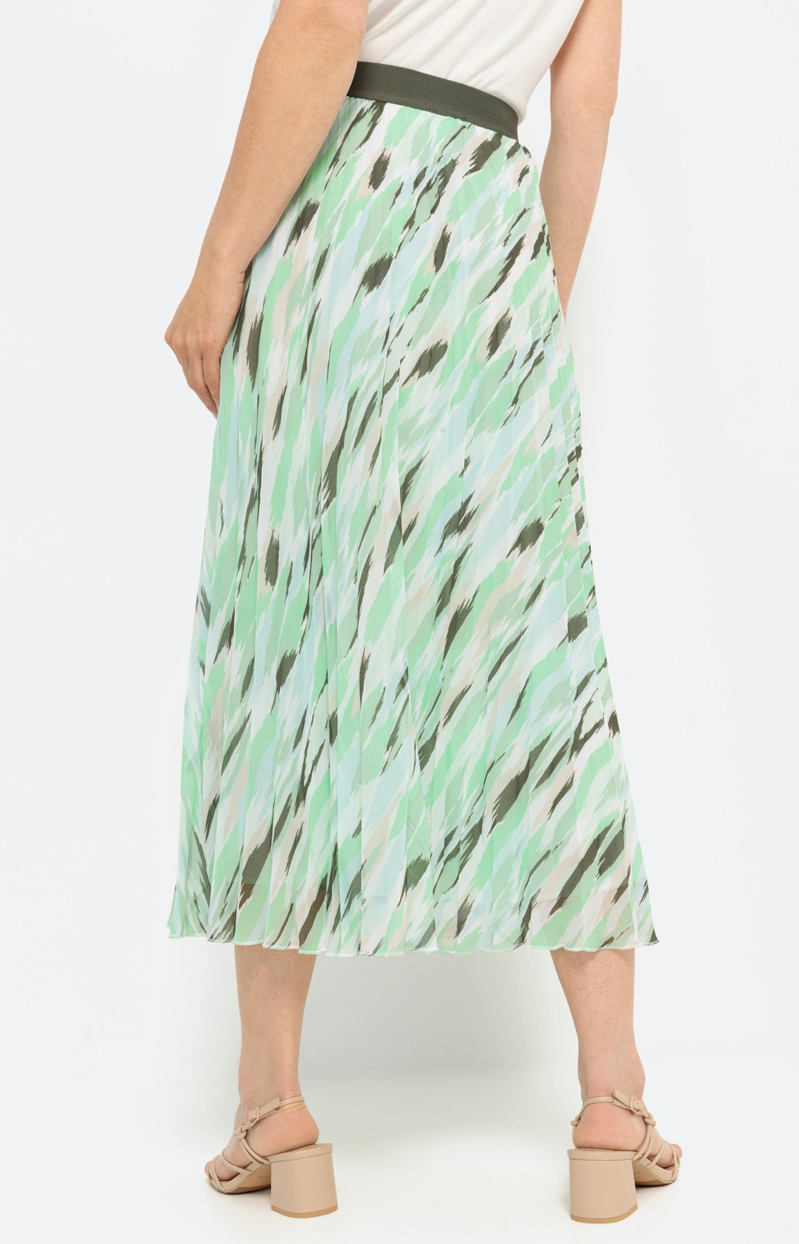 Lange plissé rok, groen