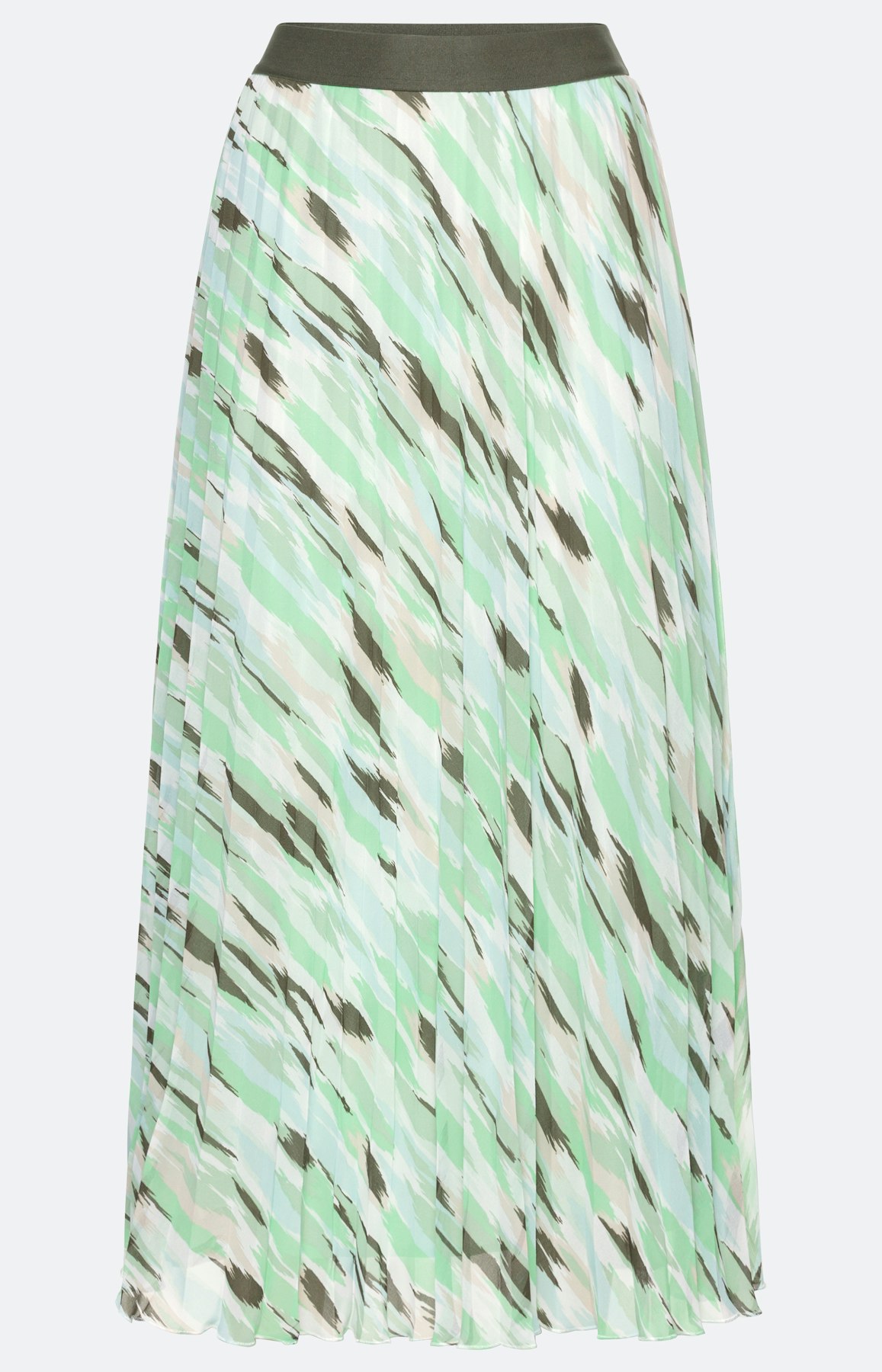 Lange plissé rok, groen