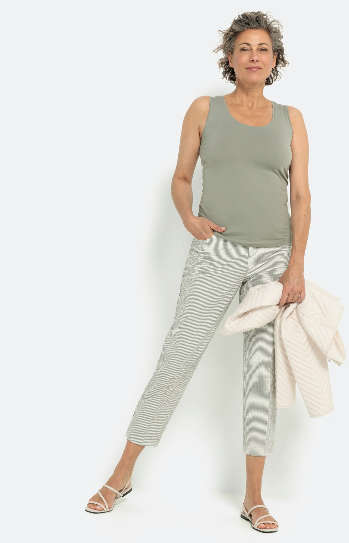 Gestreepte broek met smalle pijpen