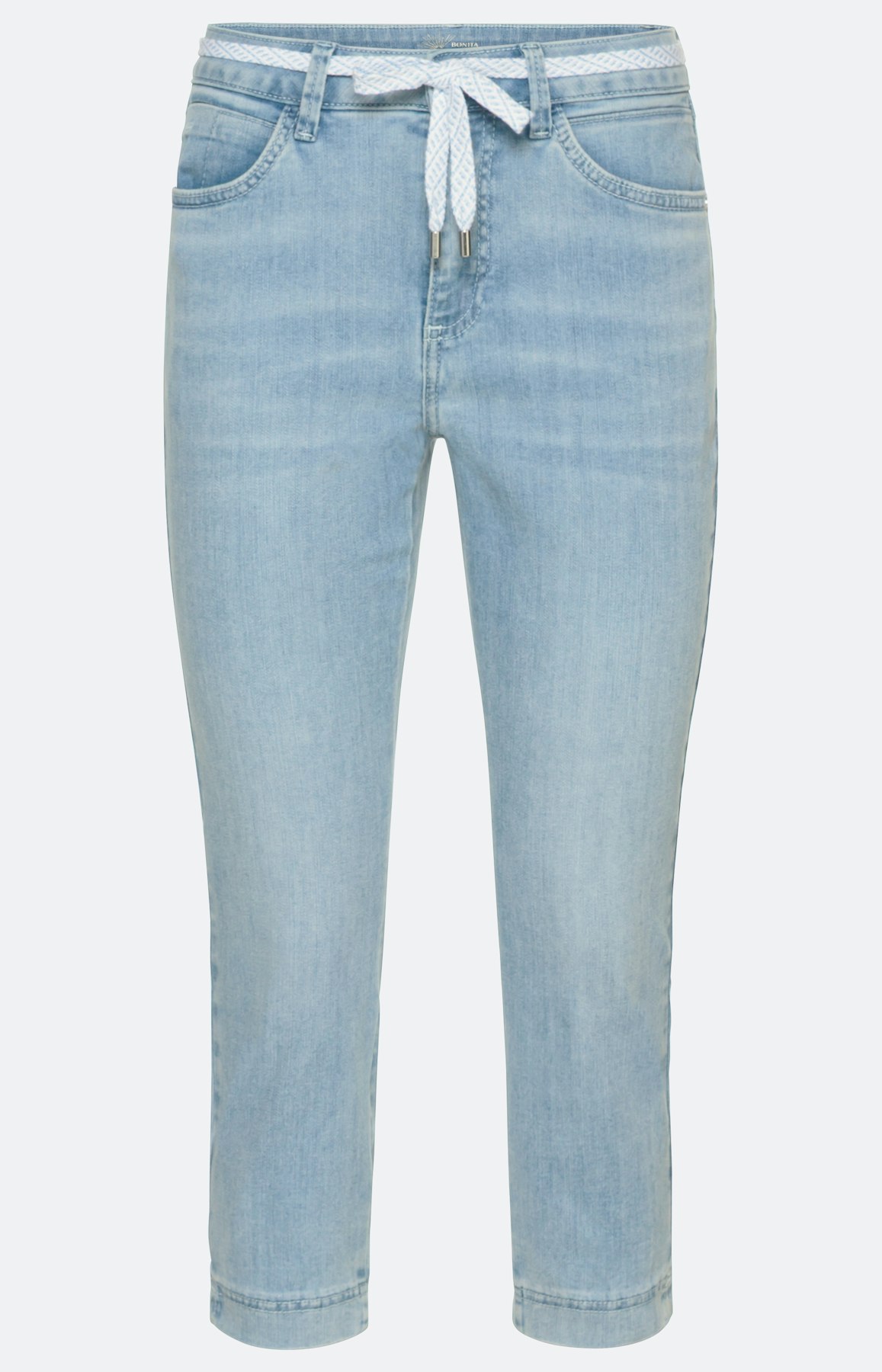 Capri-jeans, bleached denim