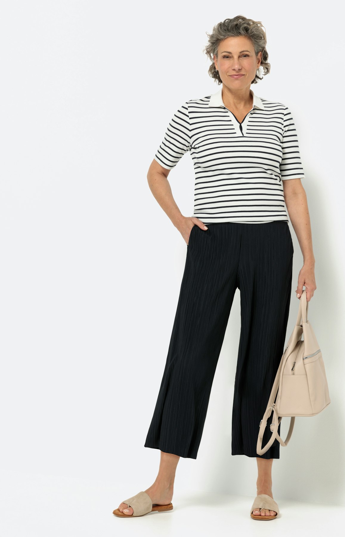 Culotte met fijne plisséplooien