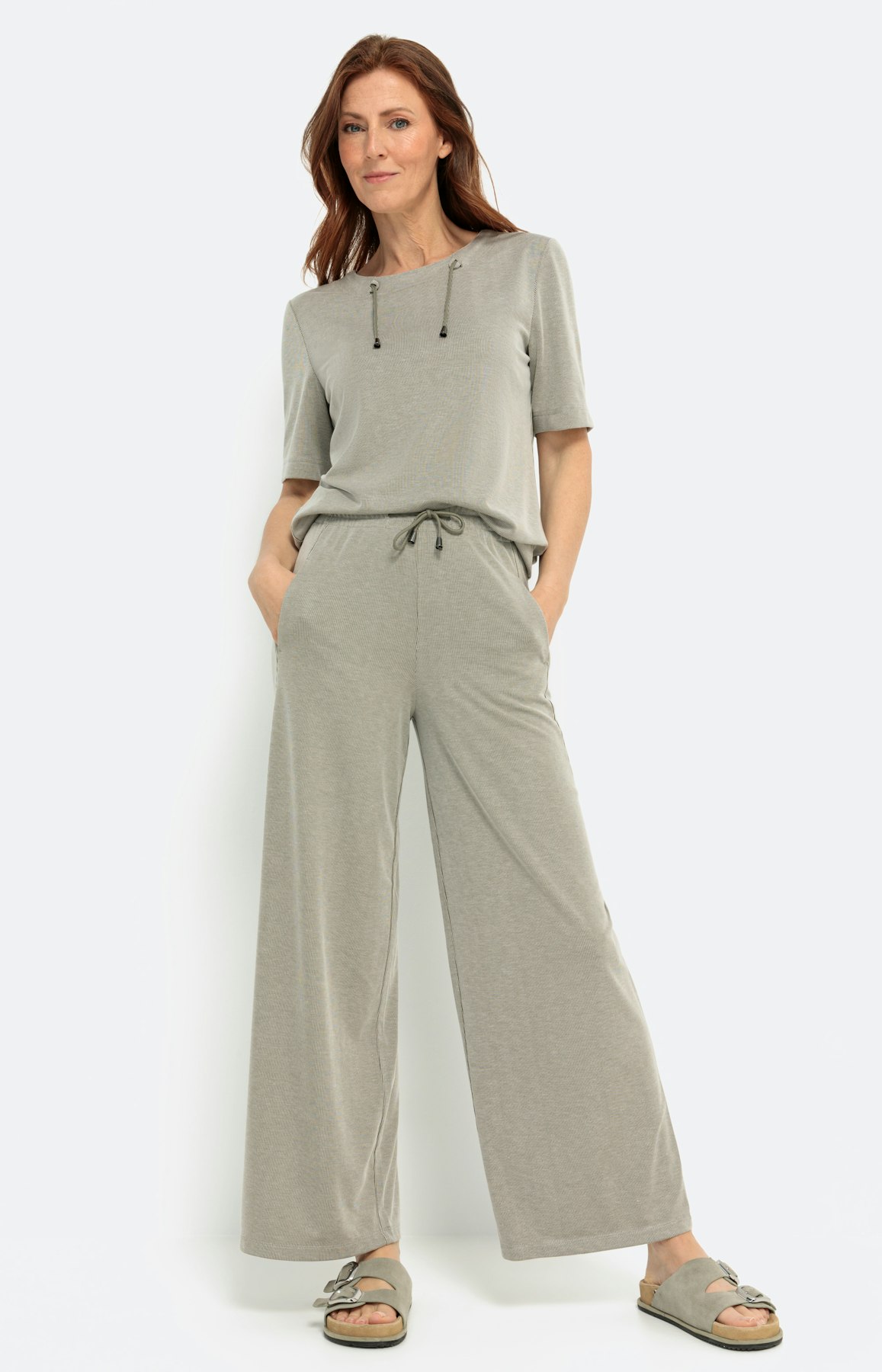 Sweatshirt met korte mouwen en koord