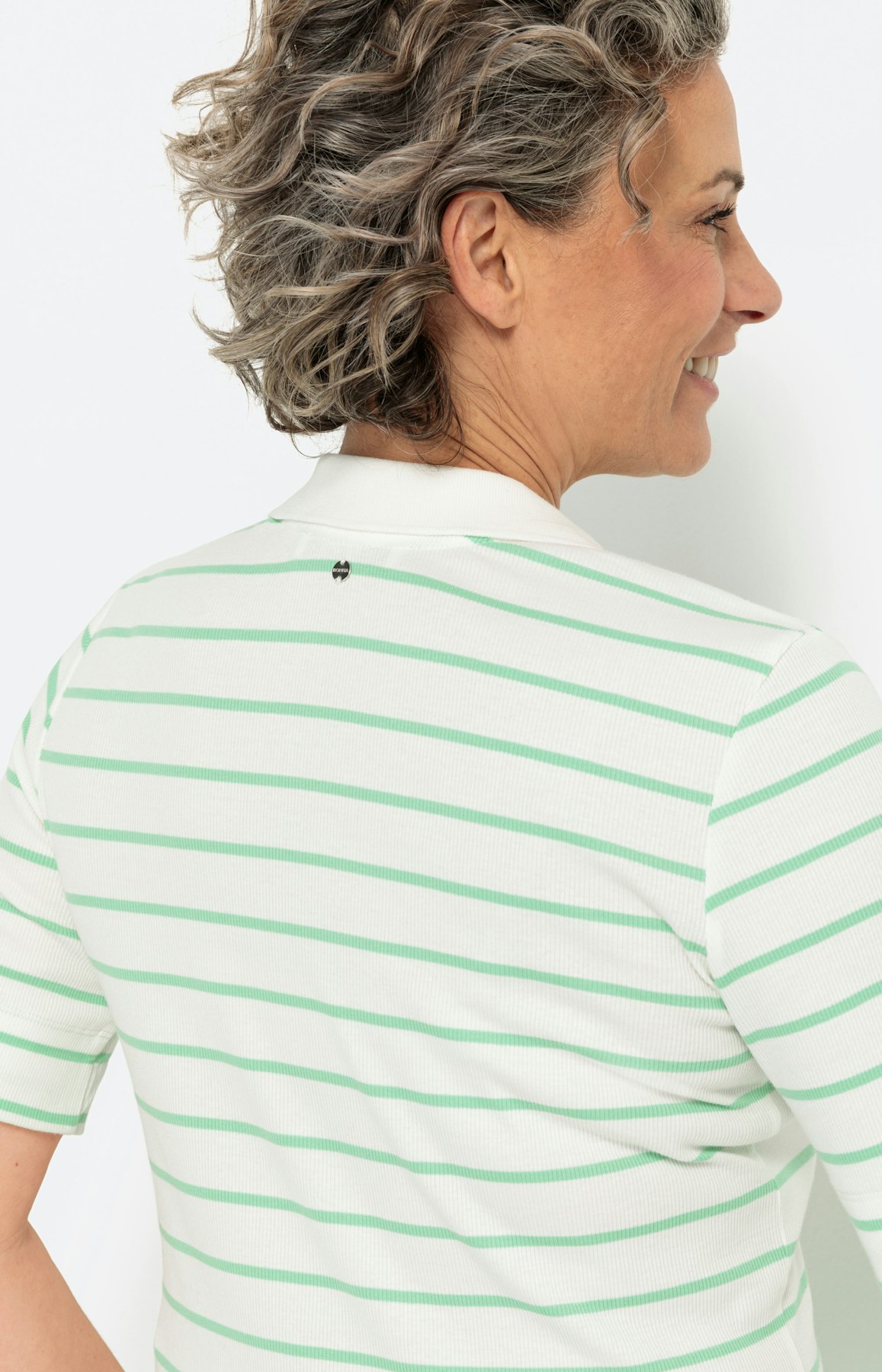 Gestreept poloshirt , mai groen- wit