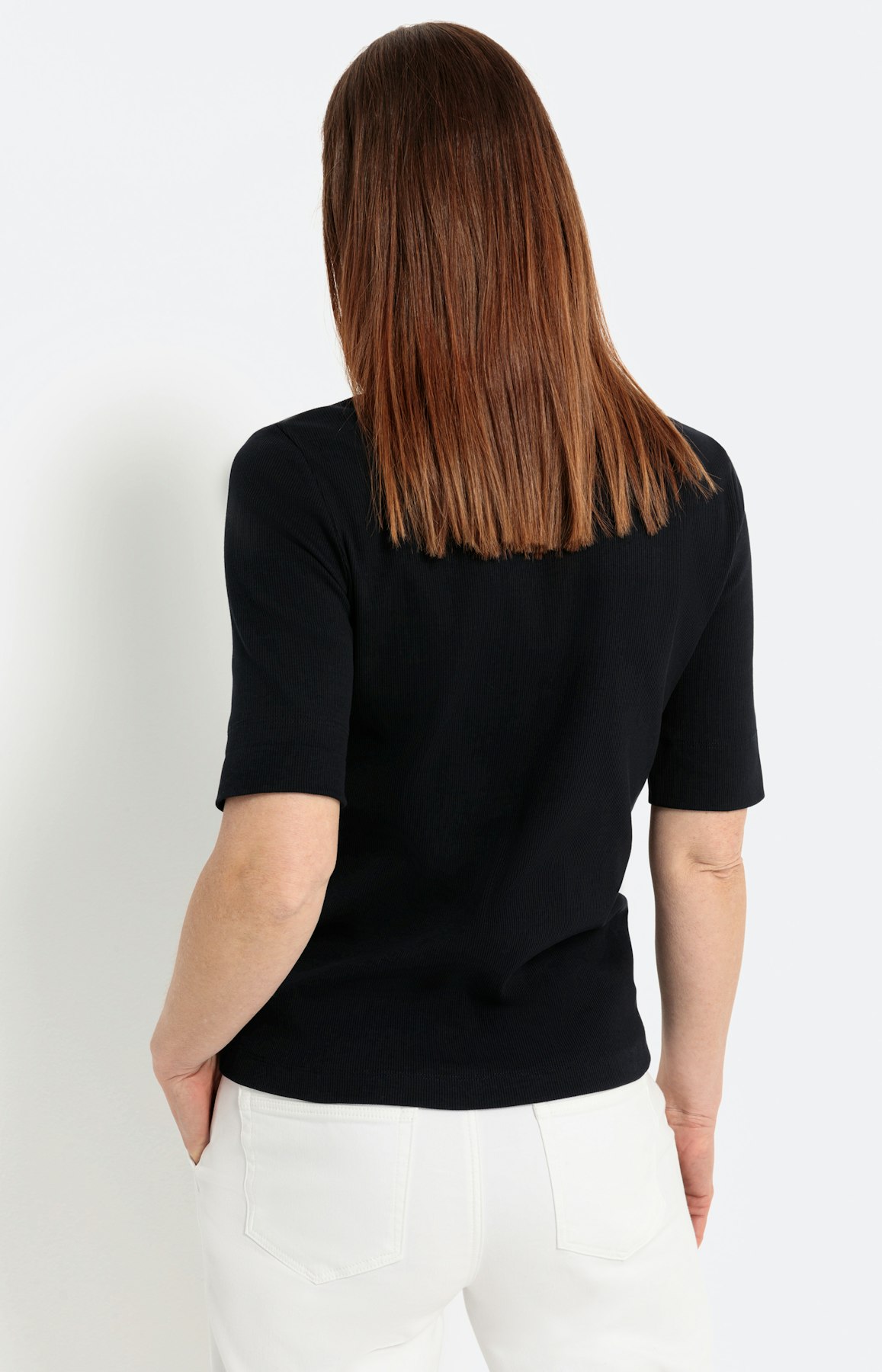 Poloshirt mit V-Ausschnitt, navy