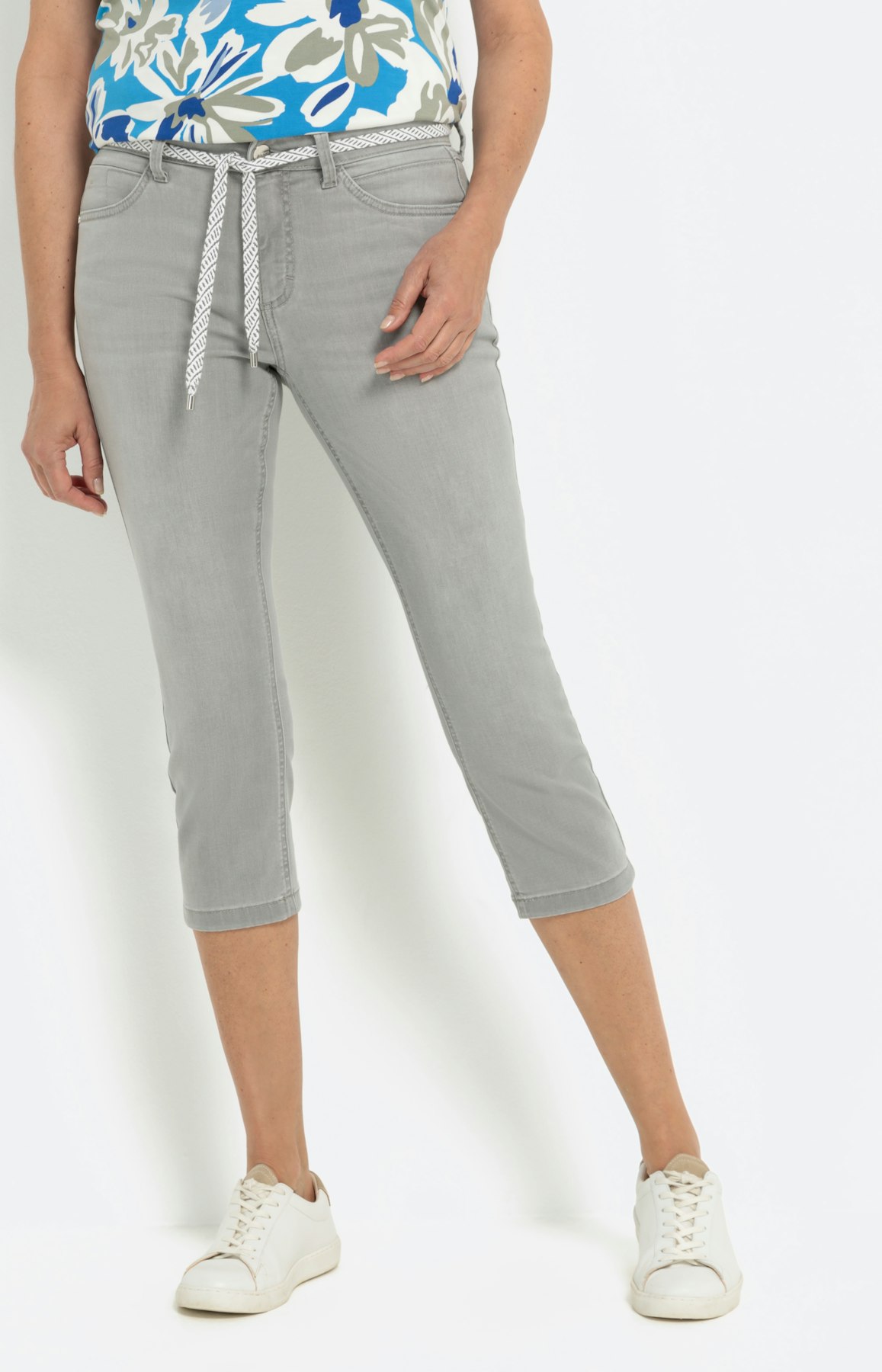 Capribroek van denim, grijs