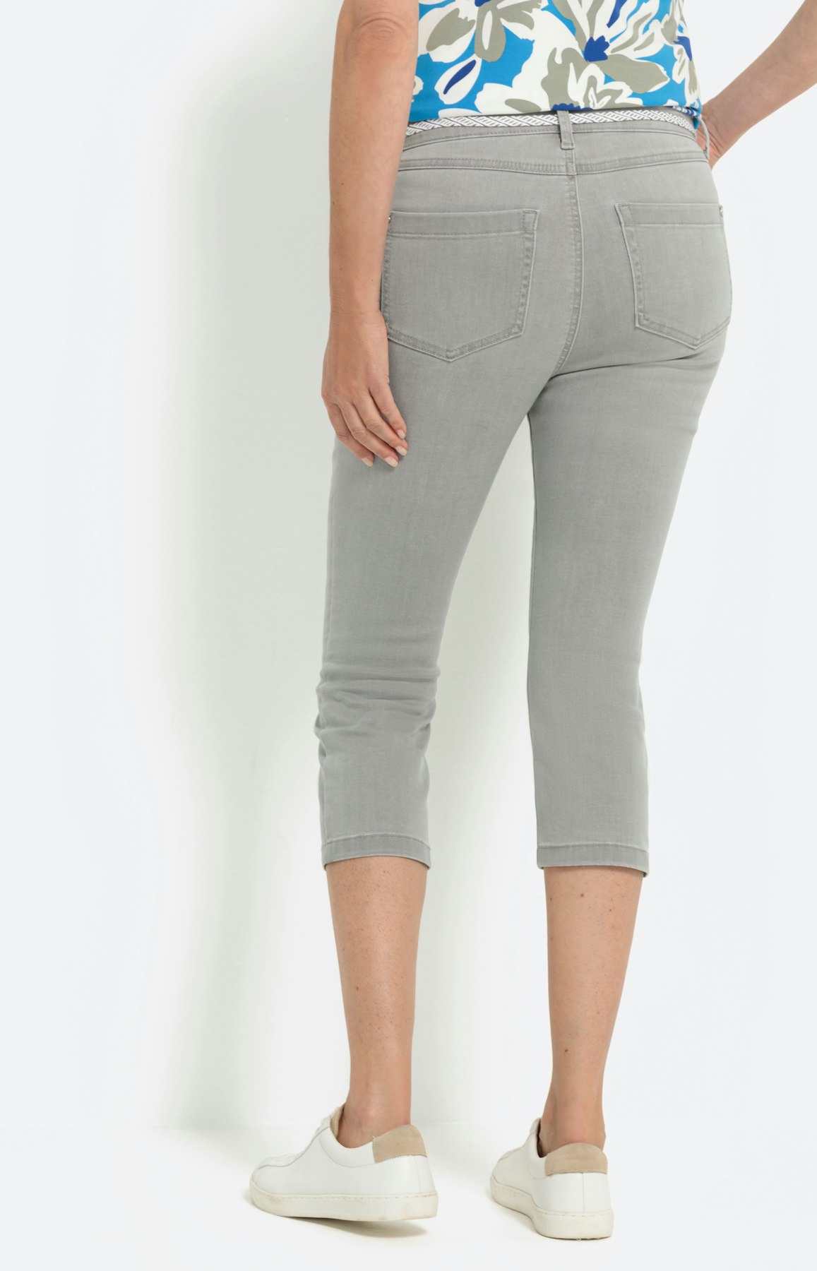 Capribroek van denim, grijs