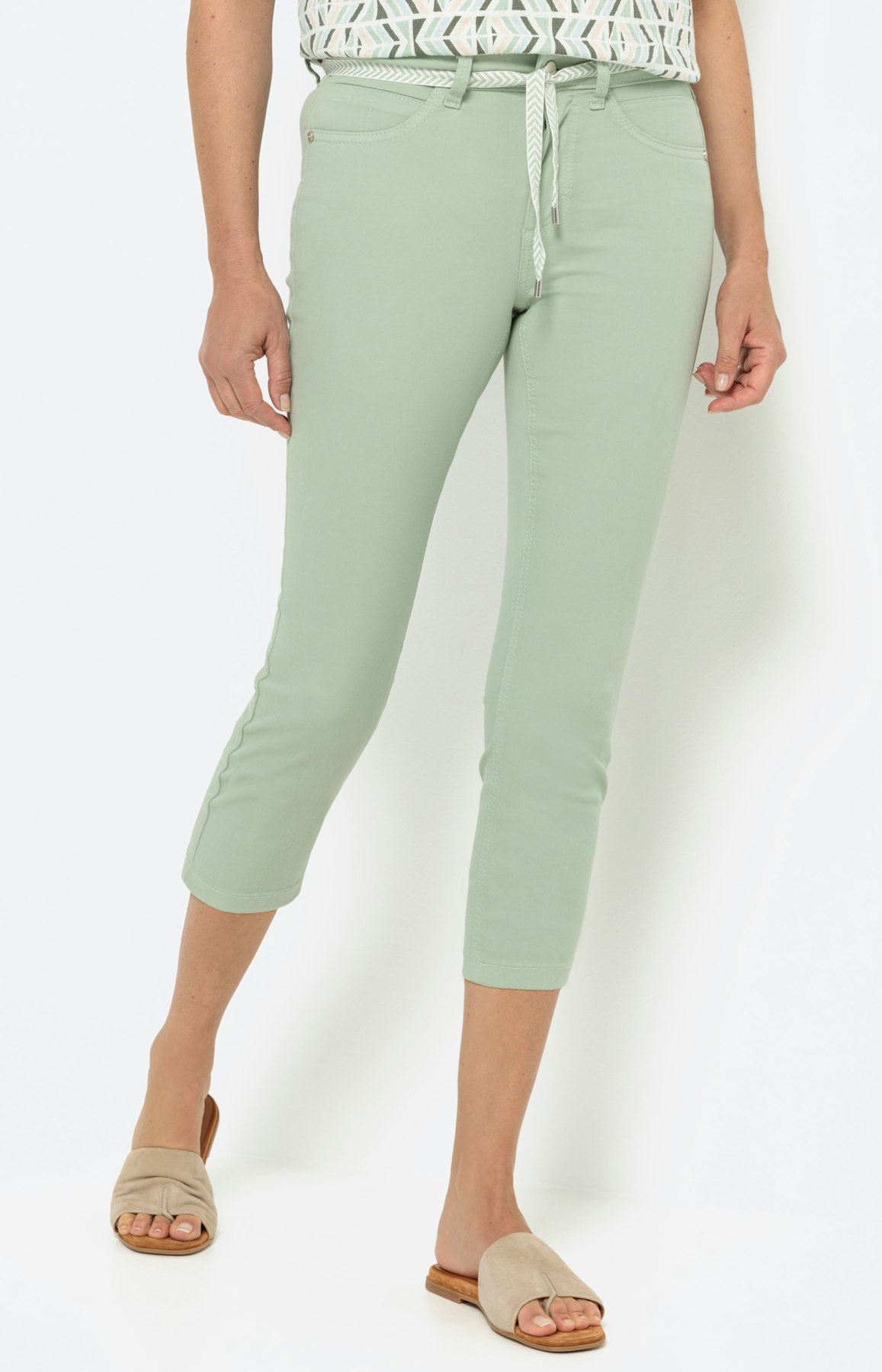 Caprihose, Stretch-Denim, mint