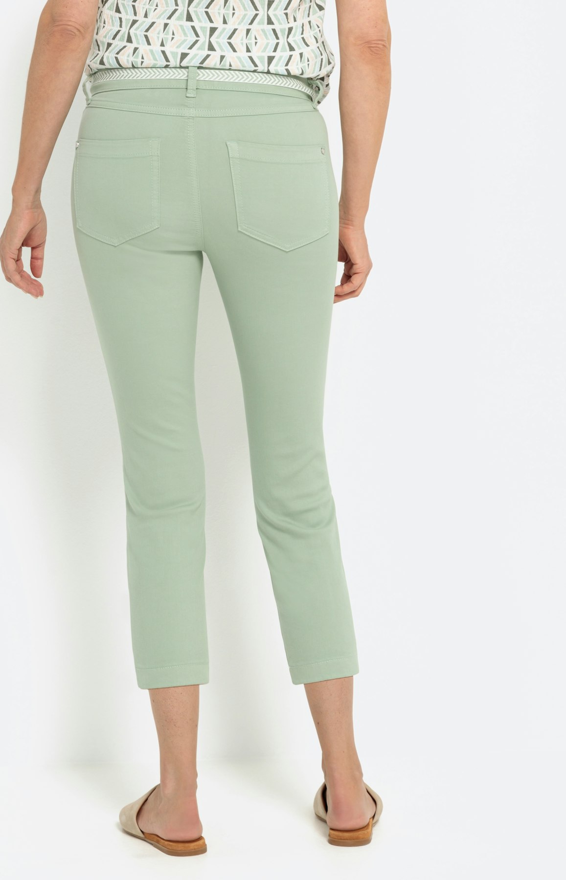 Caprihose, Stretch-Denim, mint