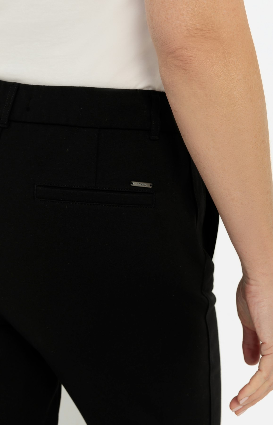 Jersey cigarette broek, zwart