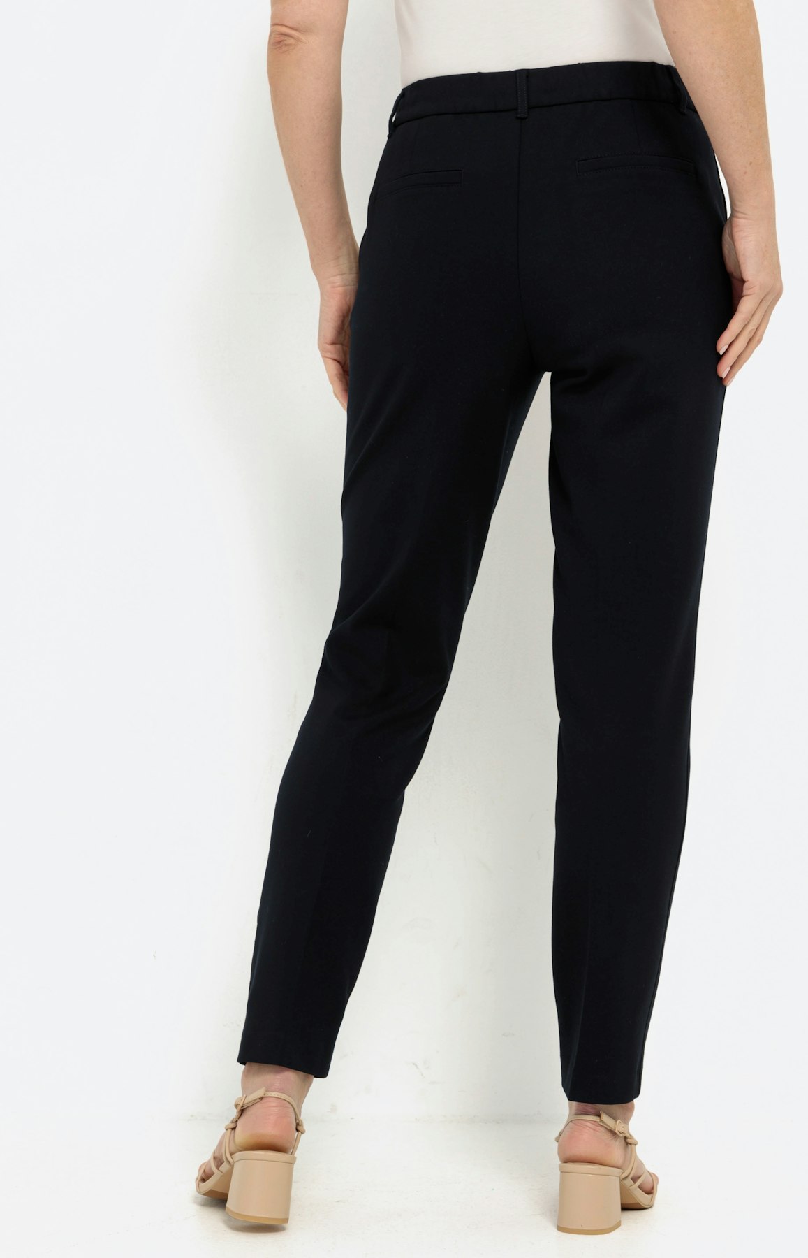 Jersey cigarette broek, navy