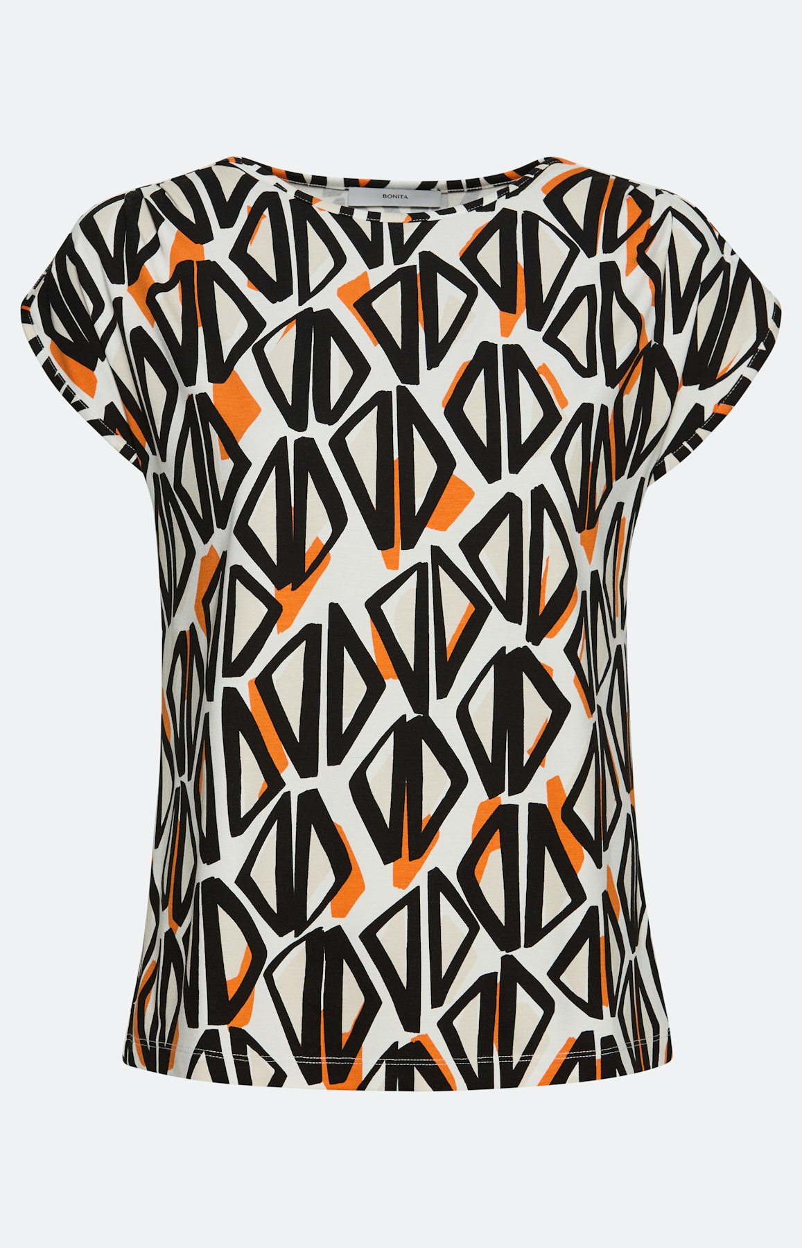Viscose t-shirt met dessin, zwart wit