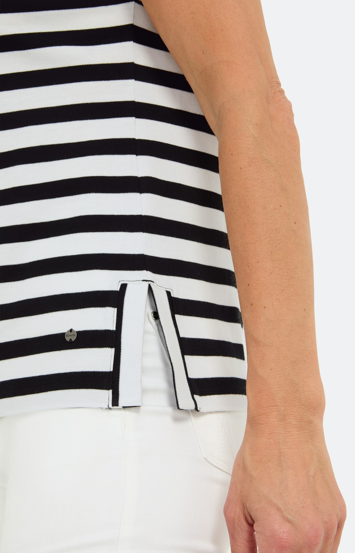 Streepen t-shirt, cotton, zwart wit