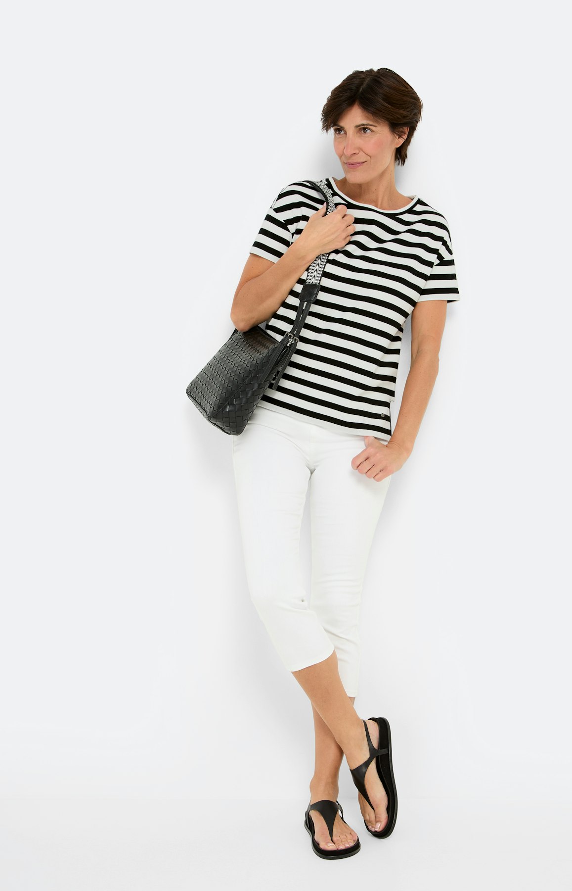 Streepen t-shirt, cotton, zwart wit