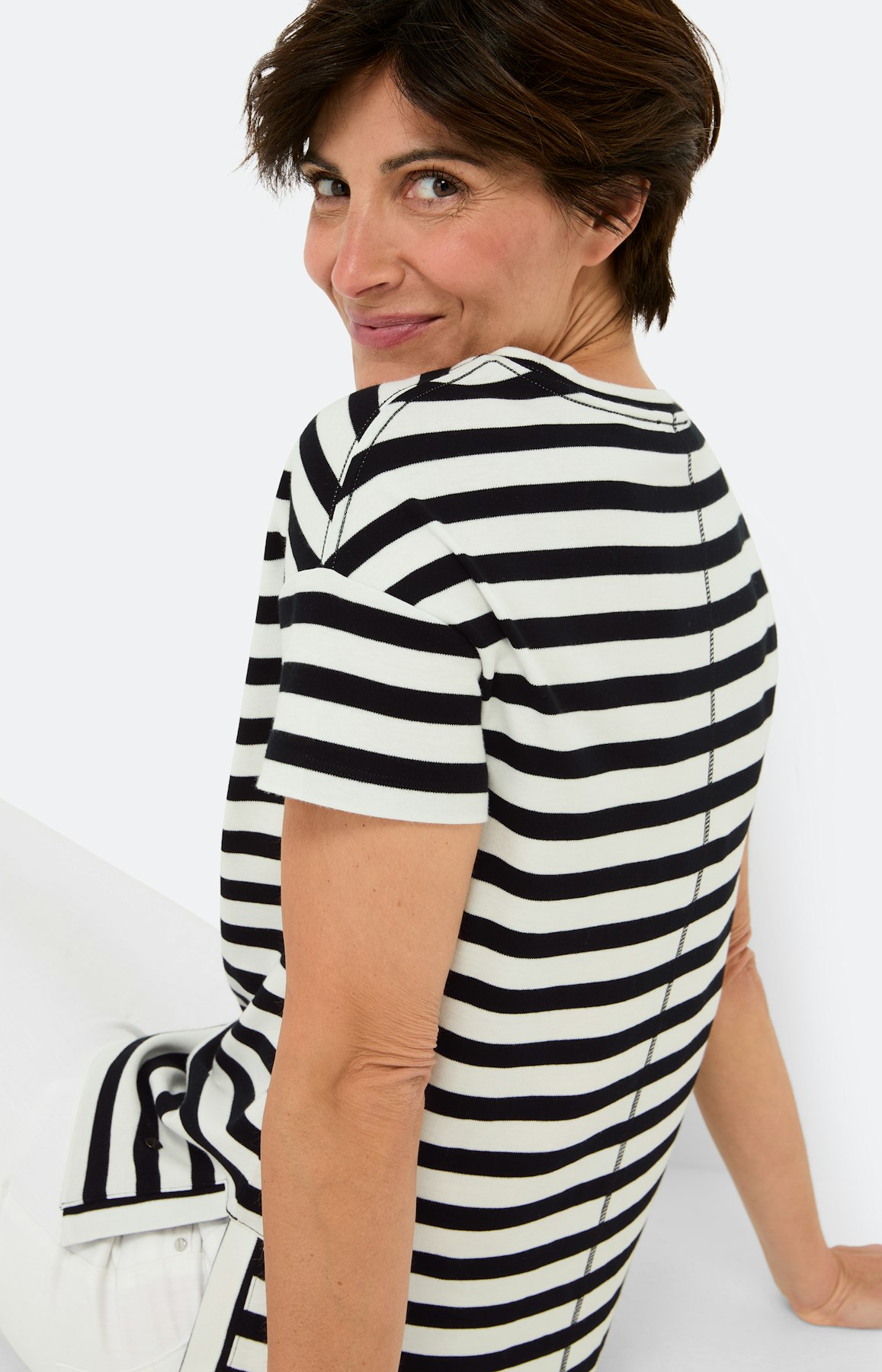 Streepen t-shirt, cotton, zwart wit