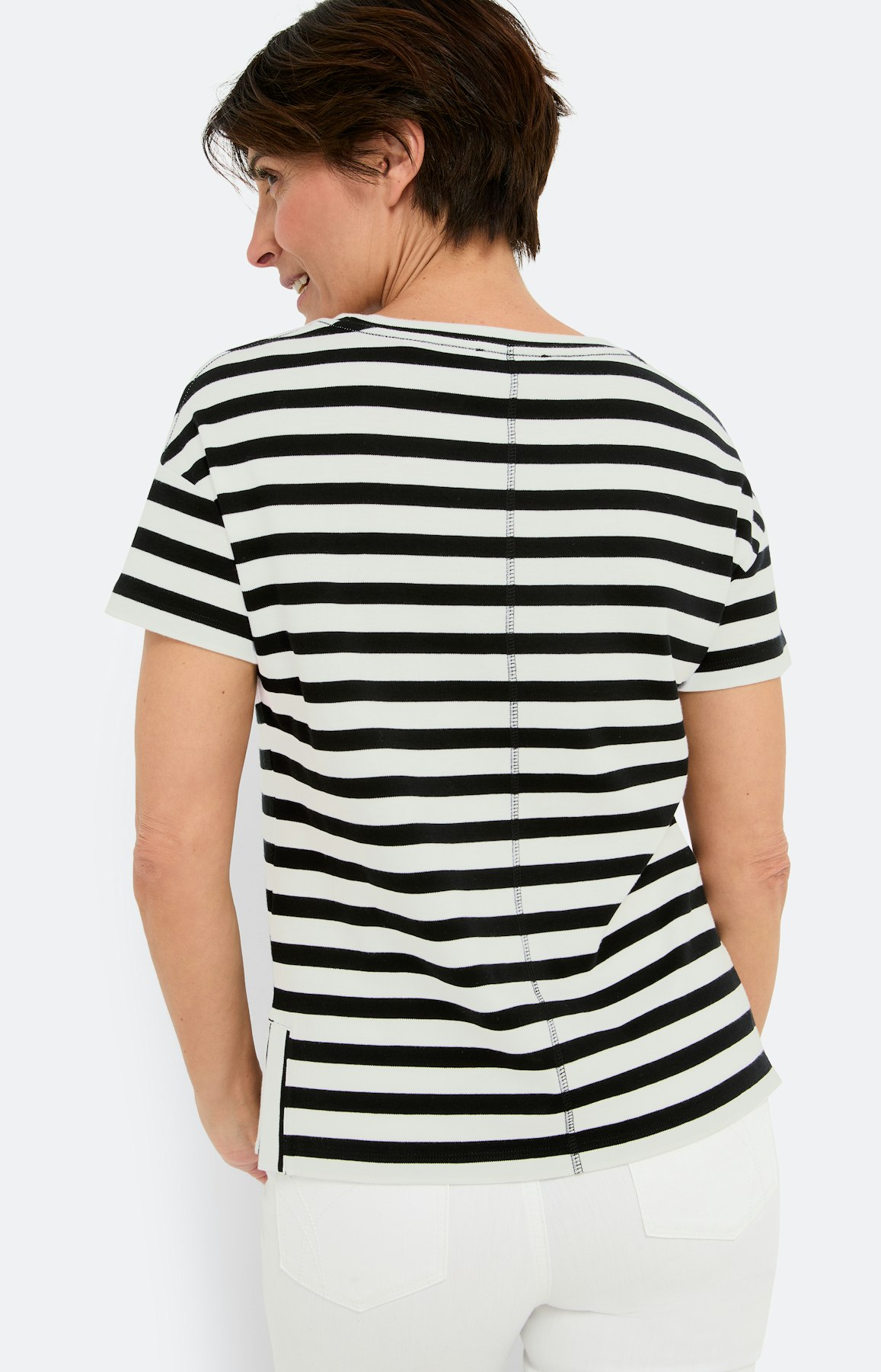 Streepen t-shirt, cotton, zwart wit