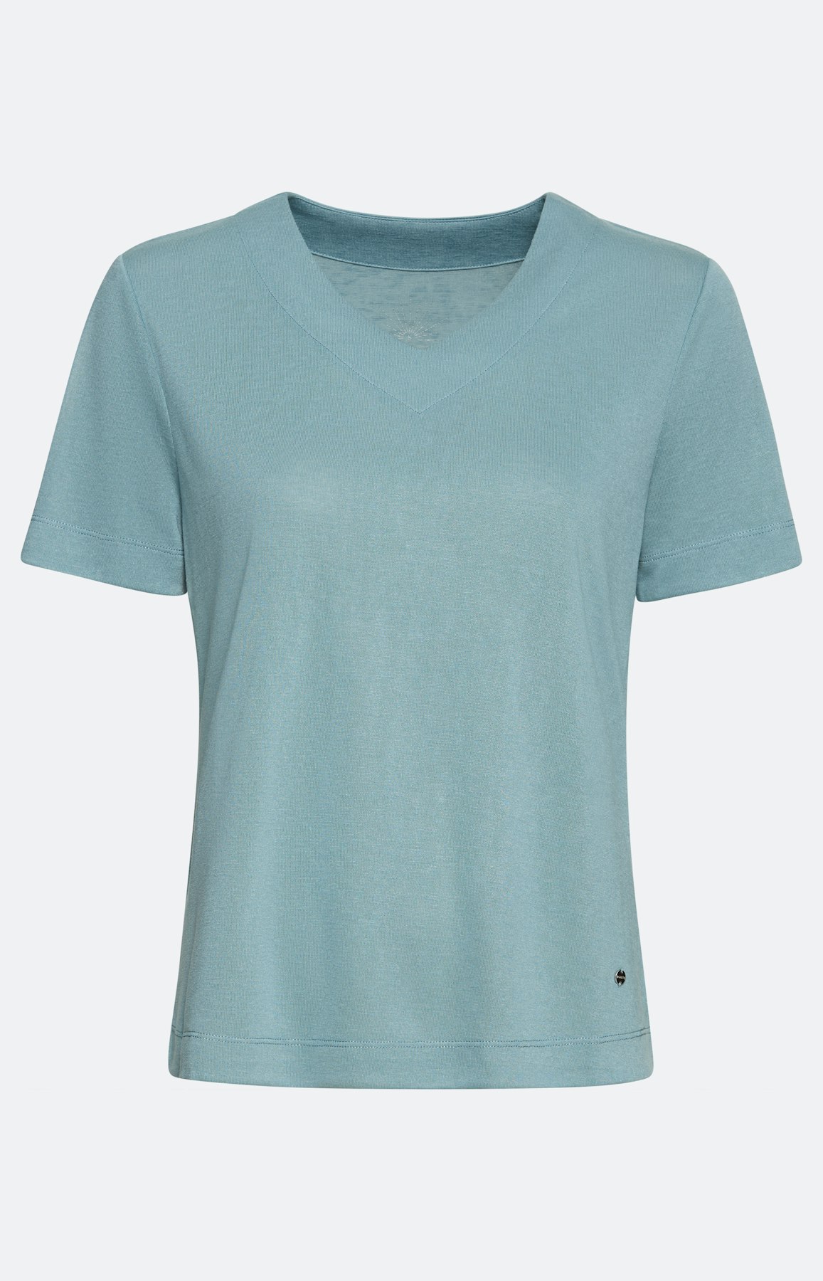 T-shirt van linnen-optiek, turquoise