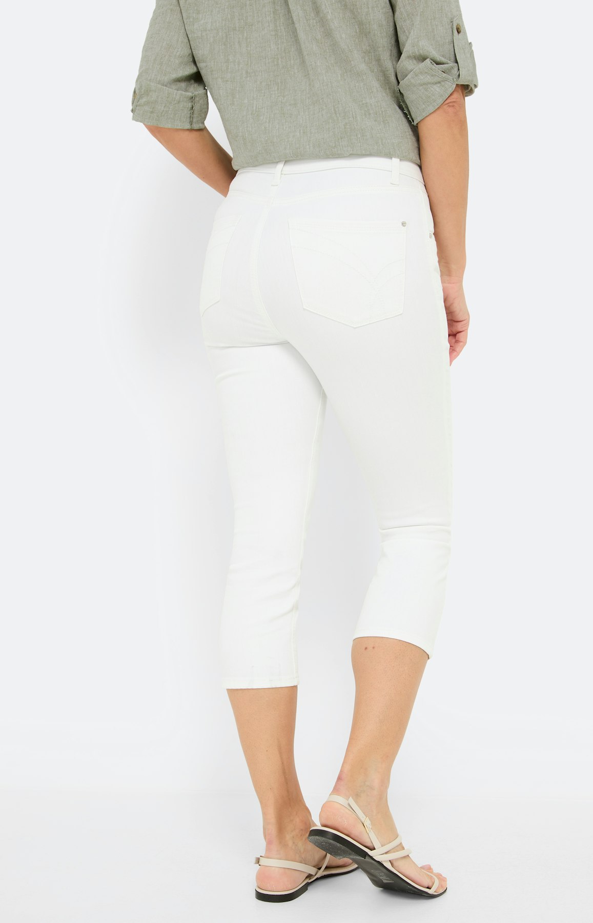 Stretch Capri-Jeggings, weiß