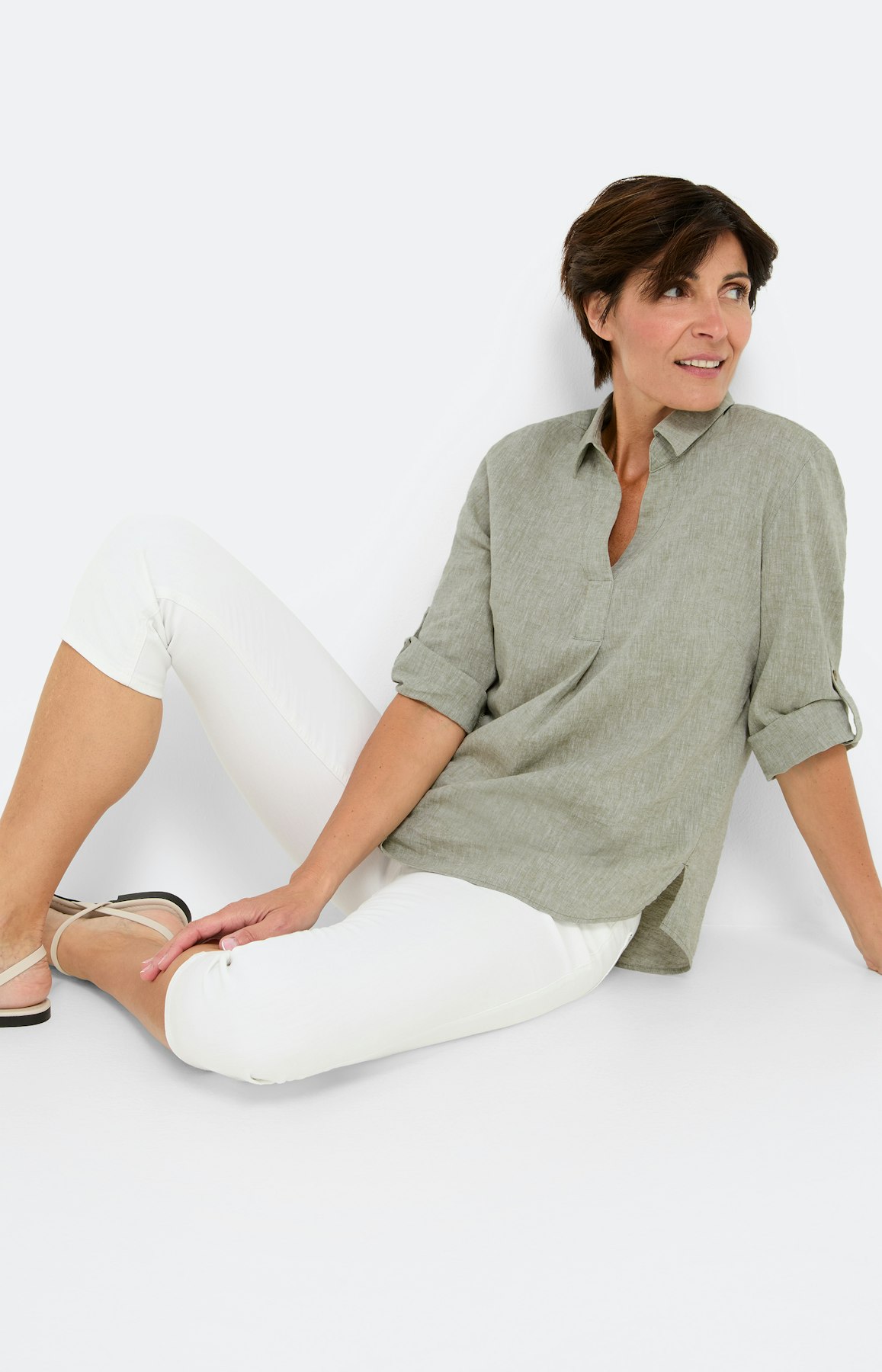 Stretch Capri-Jeggings, weiß