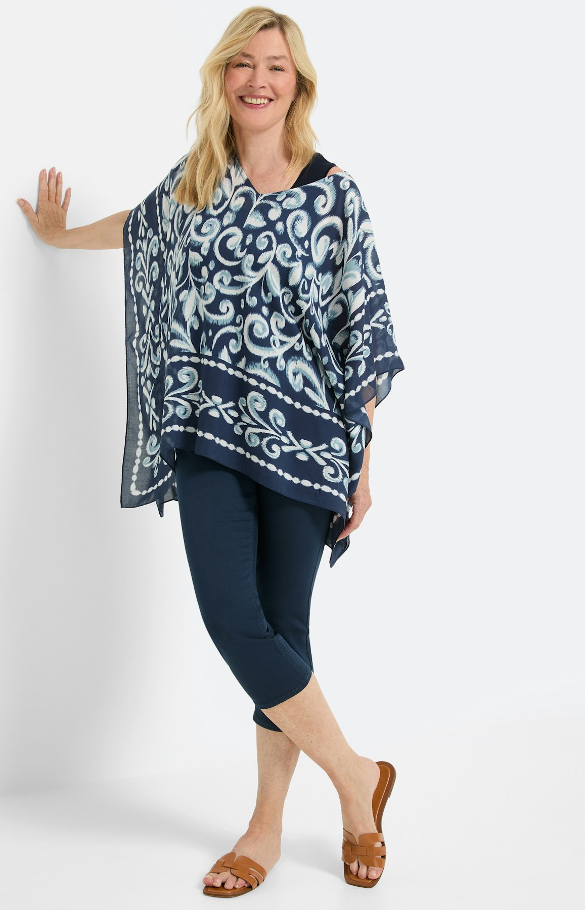 Stretch Capri-Jeggings, marine