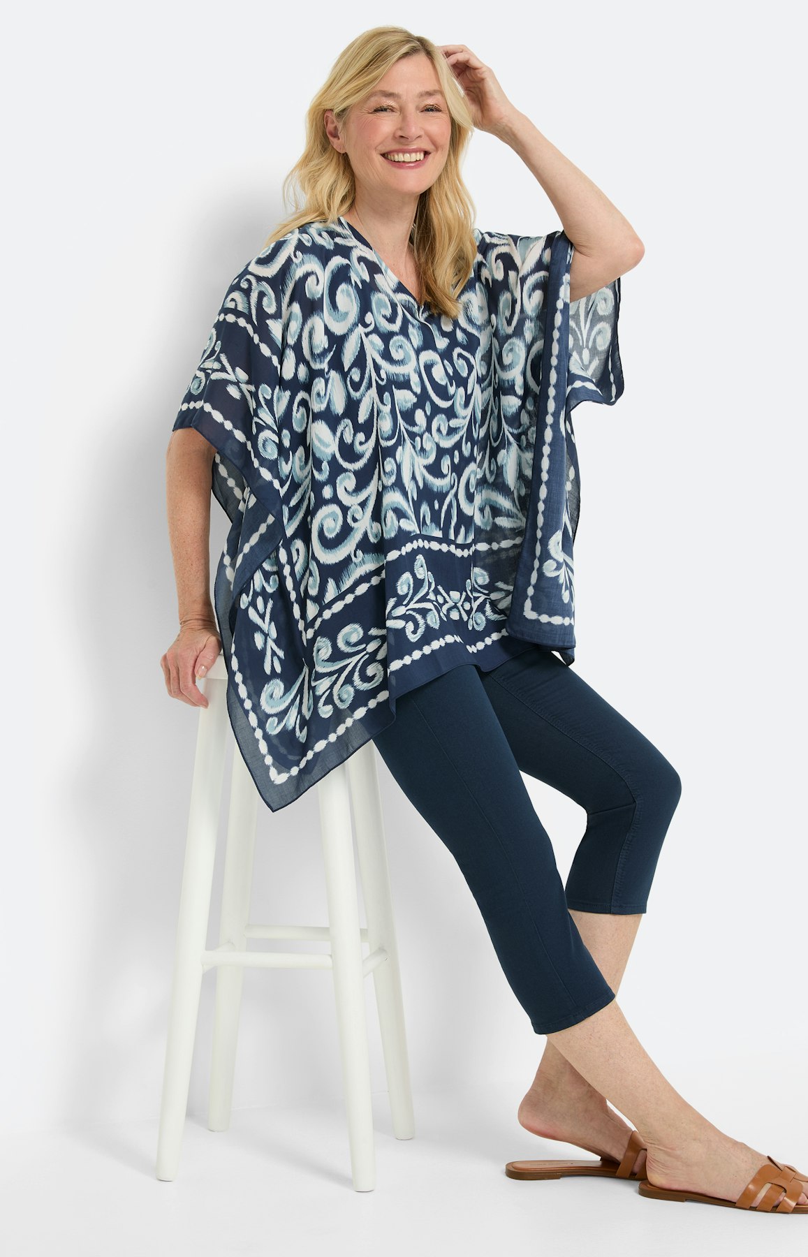 Stretch Capri-Jeggings, marine