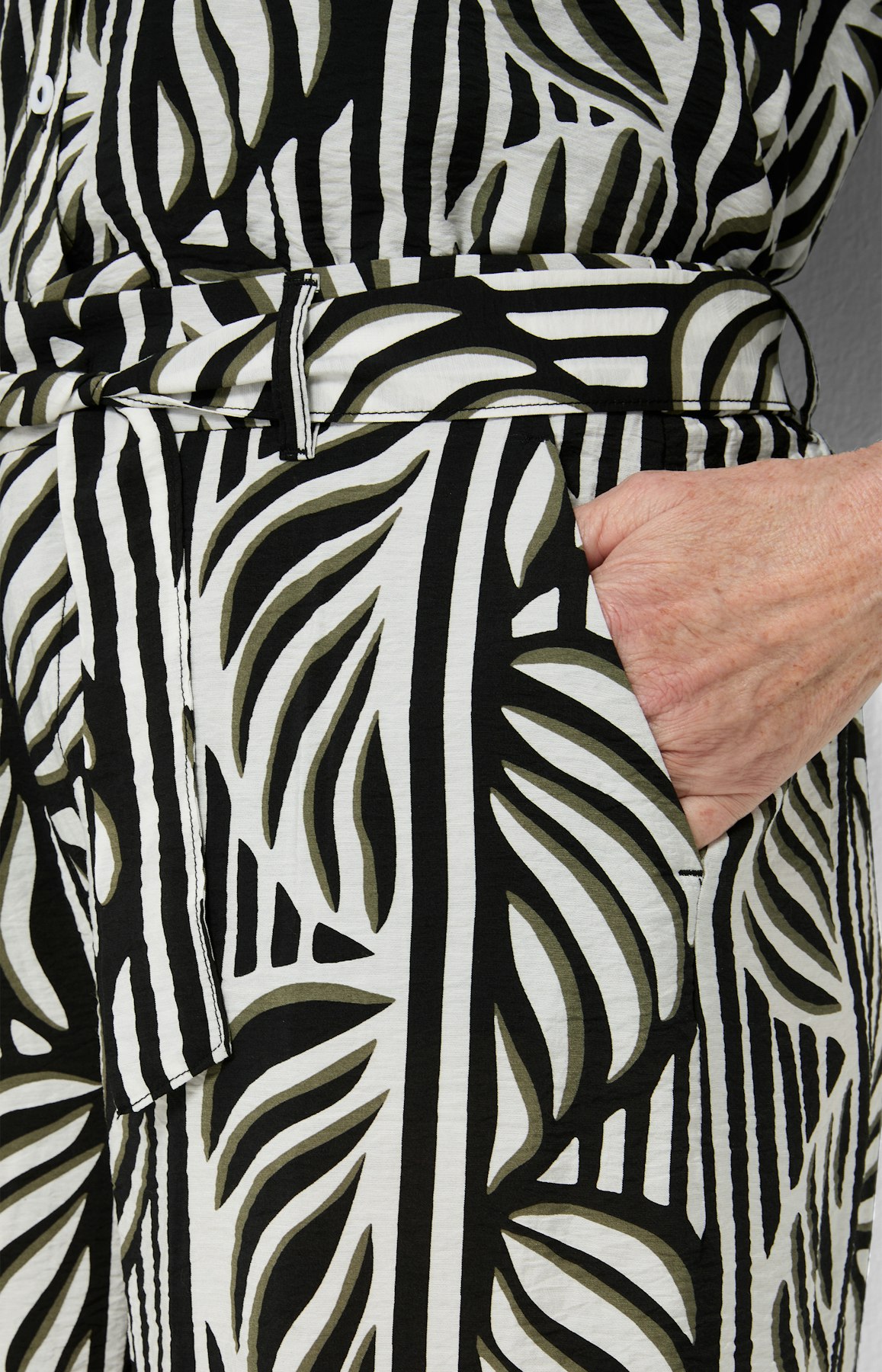 Culotte, set, bladeren print all-over