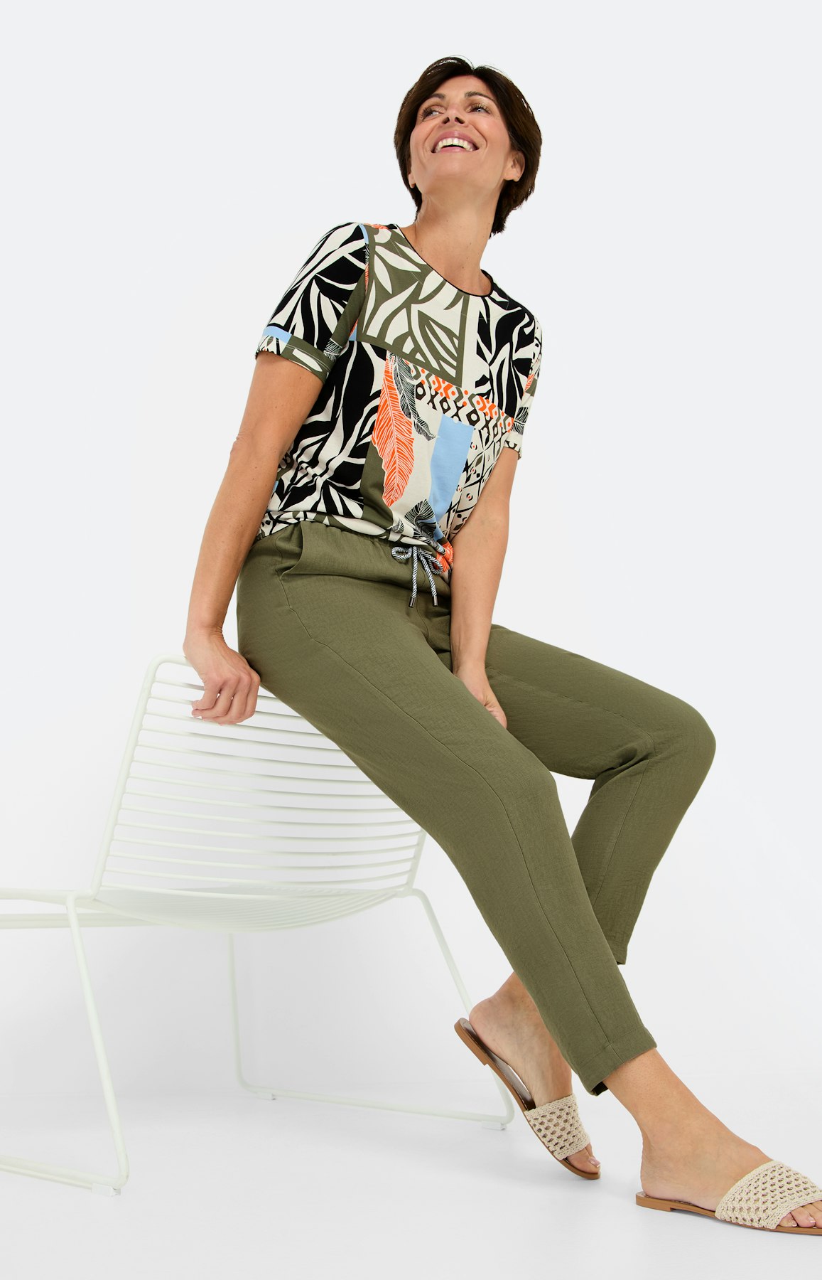 Strukturierte Jogpant, set olive