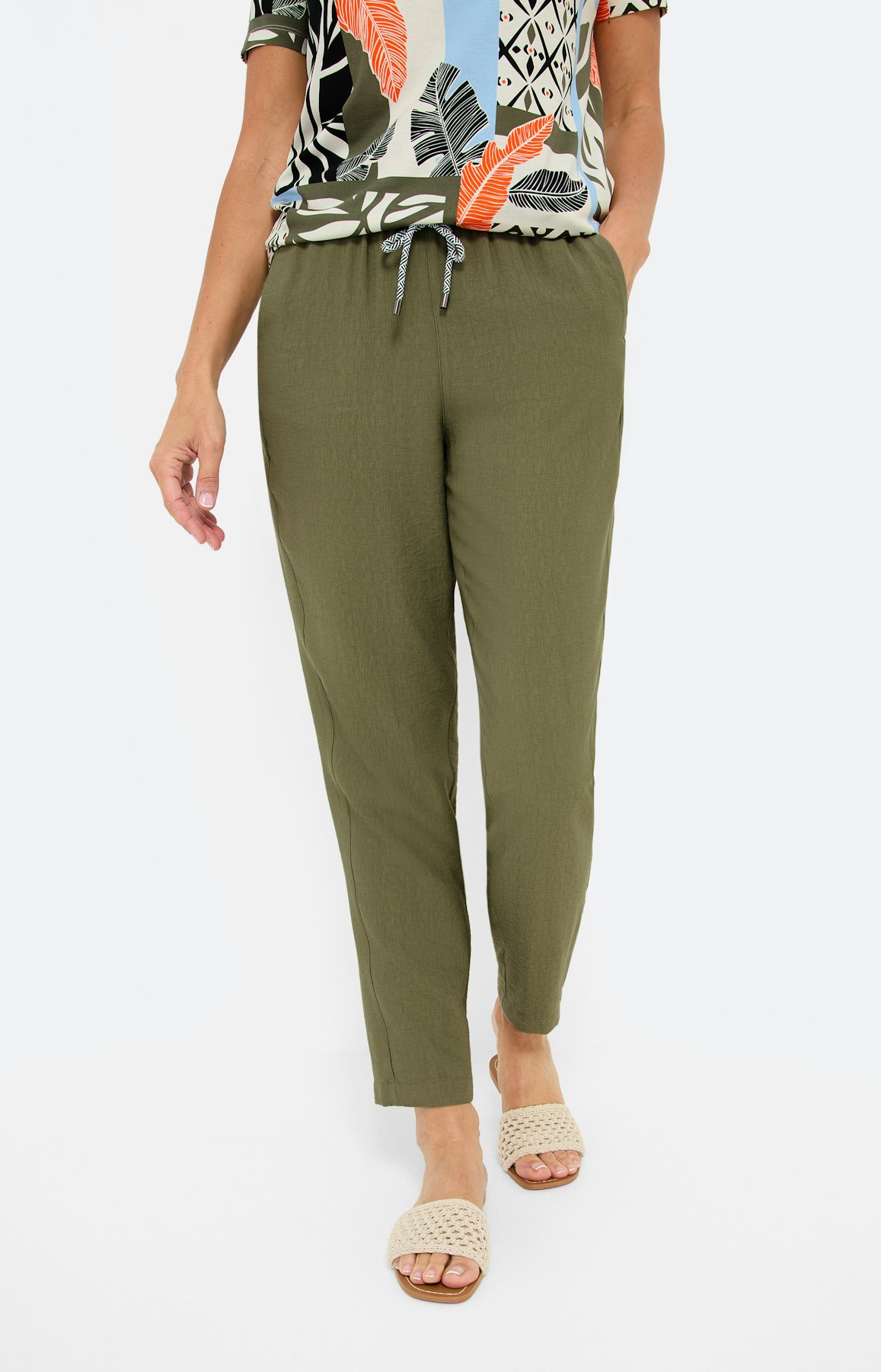 Strukturierte Jogpant, set olive