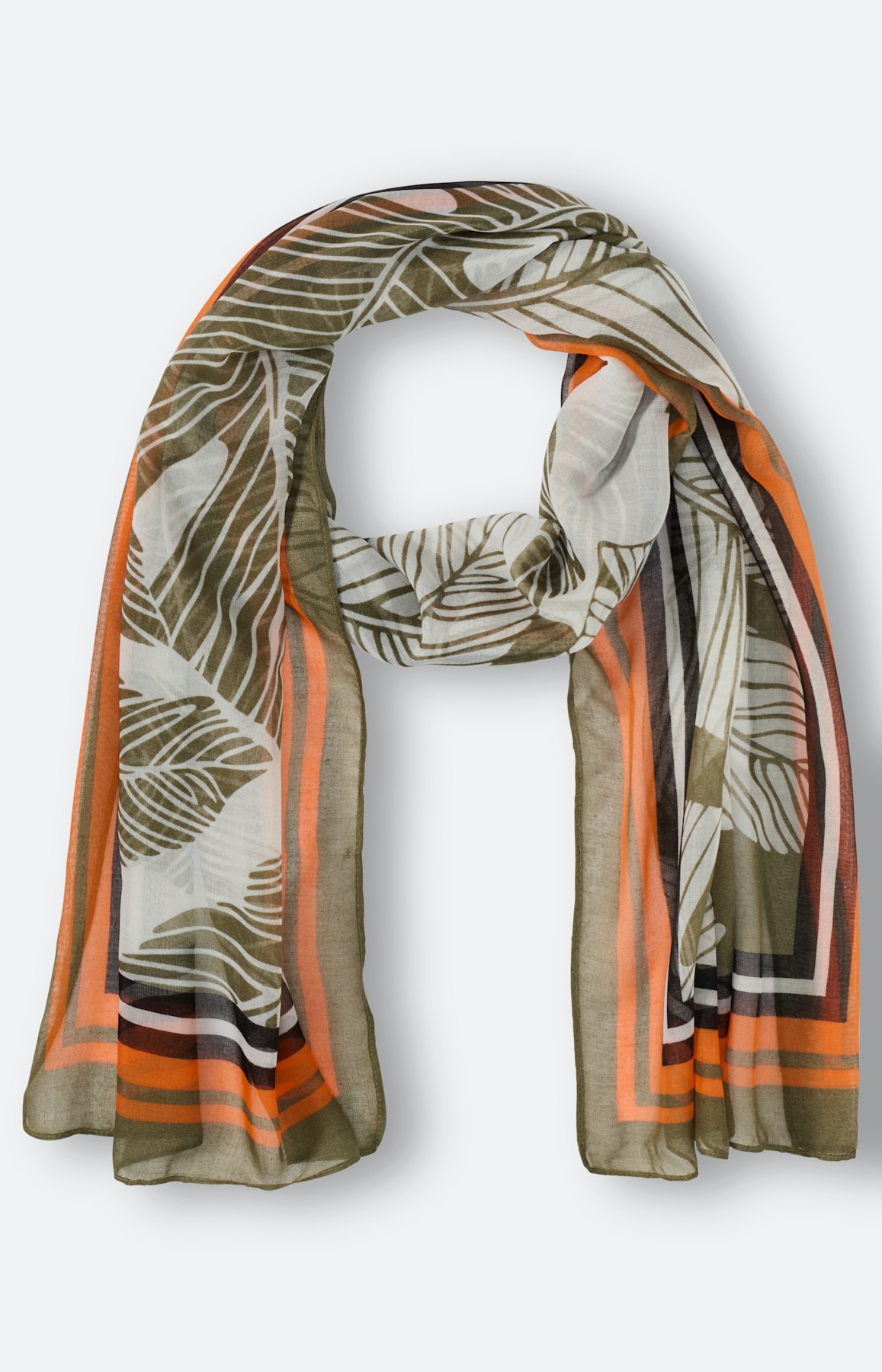 Lichte sjaal met bladmotief