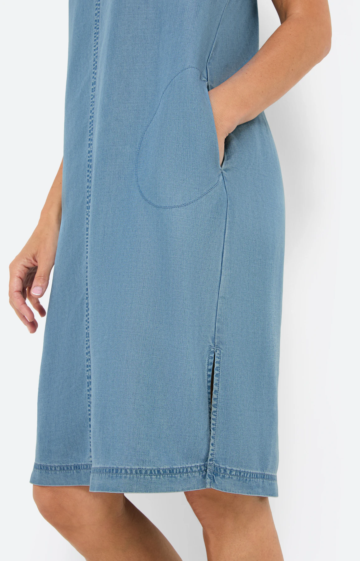 Lyocell- Kleid in Jeansoptik