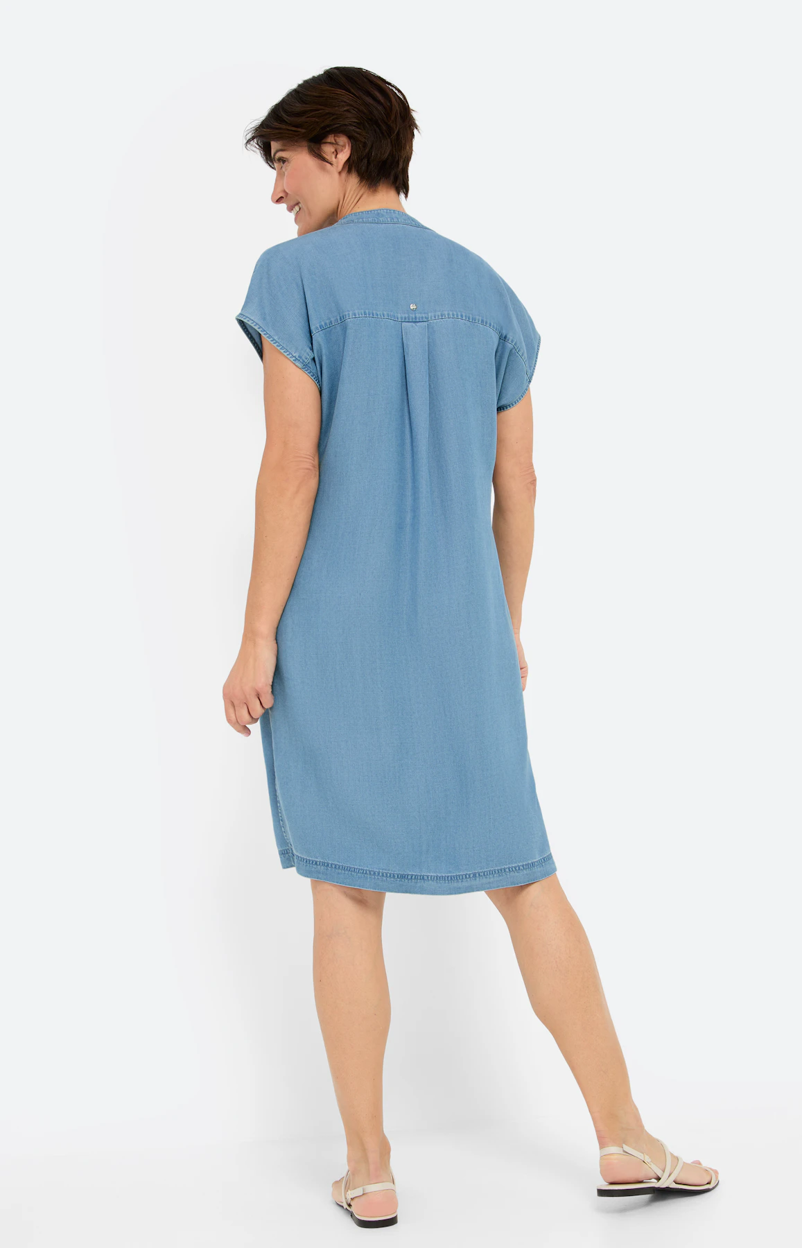 Lyocell- Kleid in Jeansoptik
