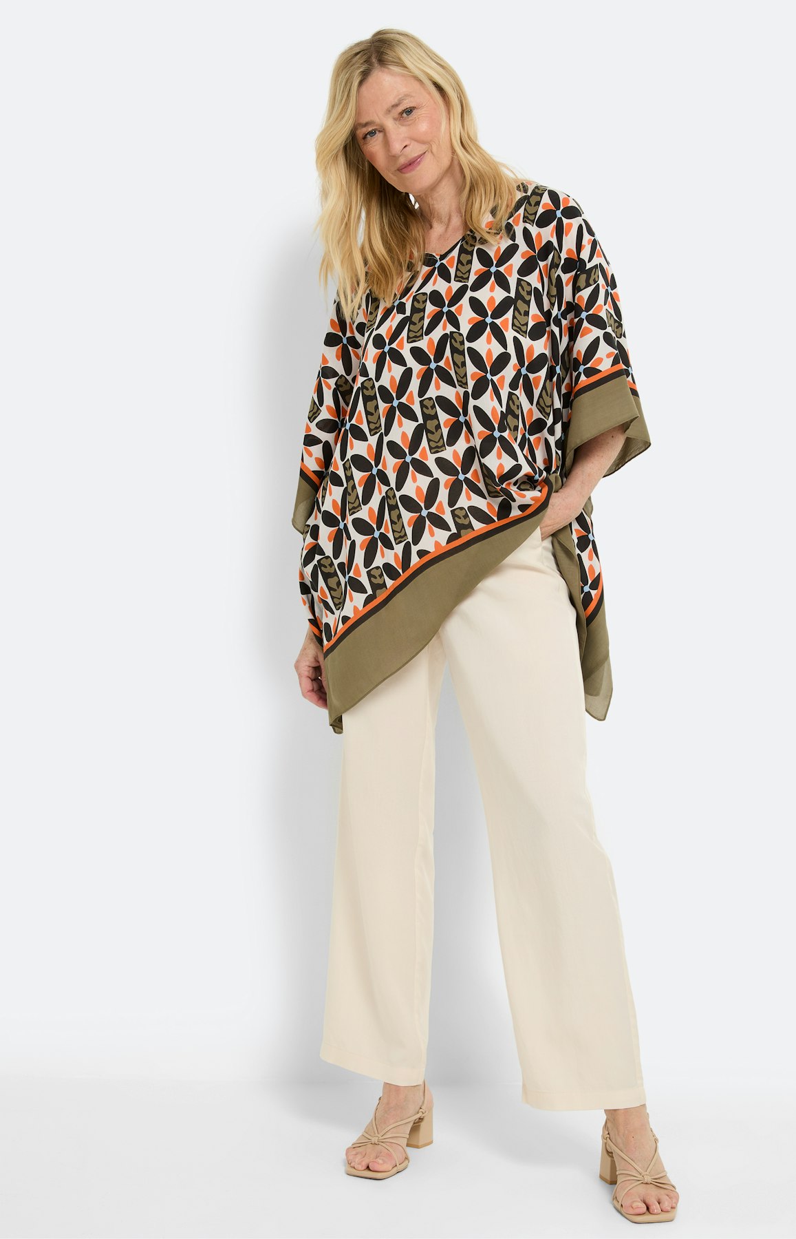 Modal tuniek met print, khaki