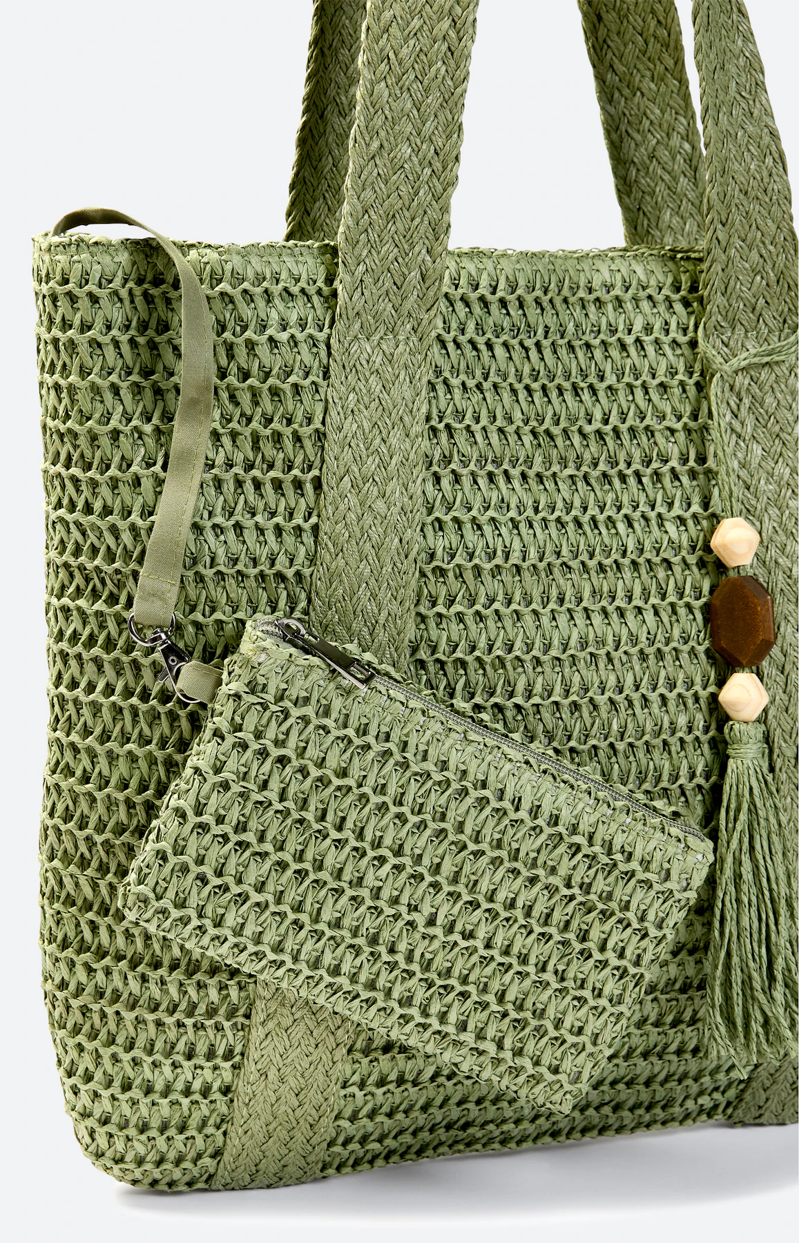 Häkelshopper Tasche, olive