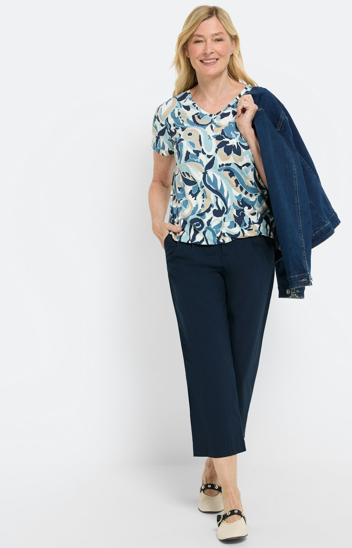 Lichte papertouch-culotte, blauw